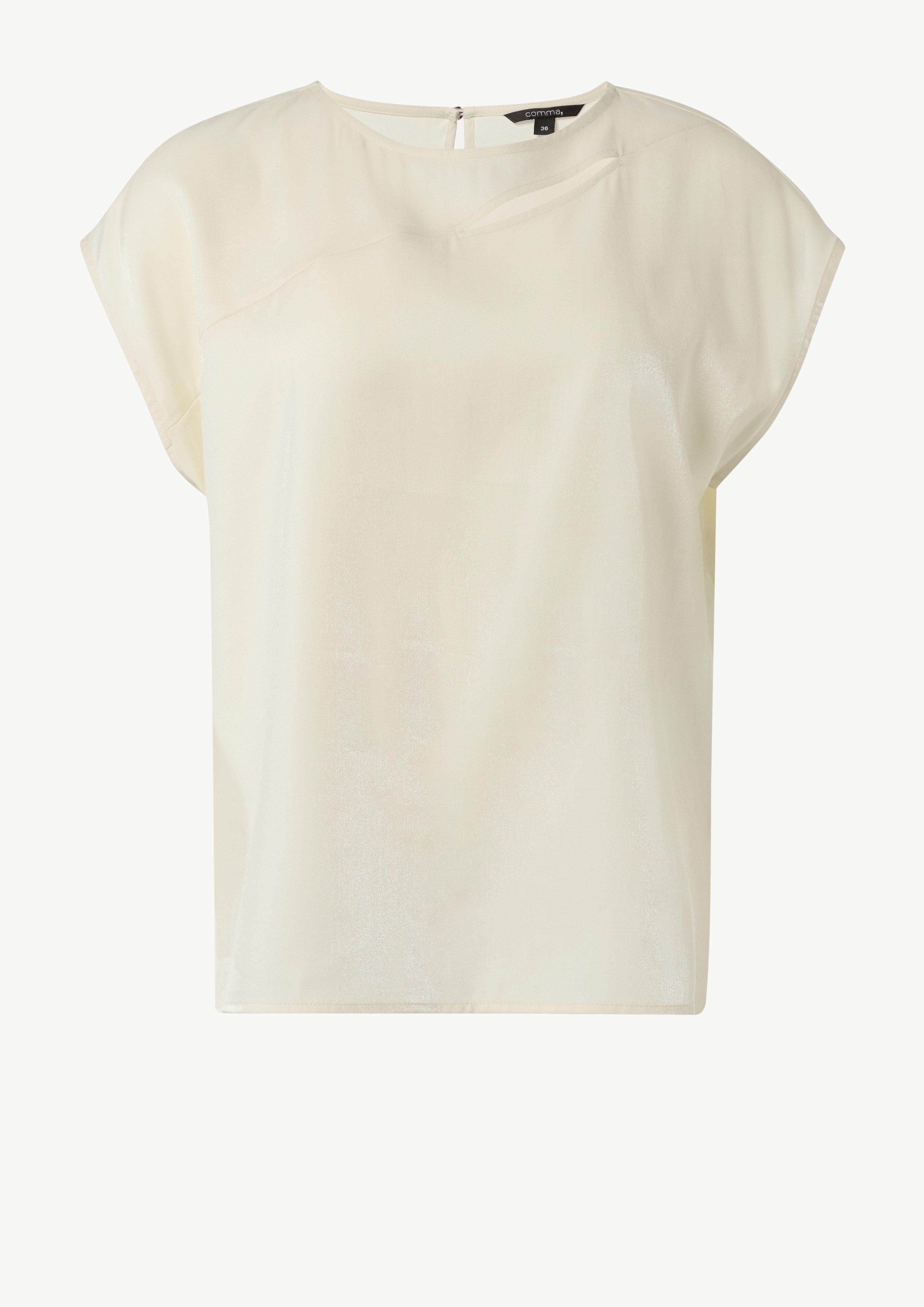 Blouse top made of satin - light beige | Comma Blouse top made of satin - light beige | Comma