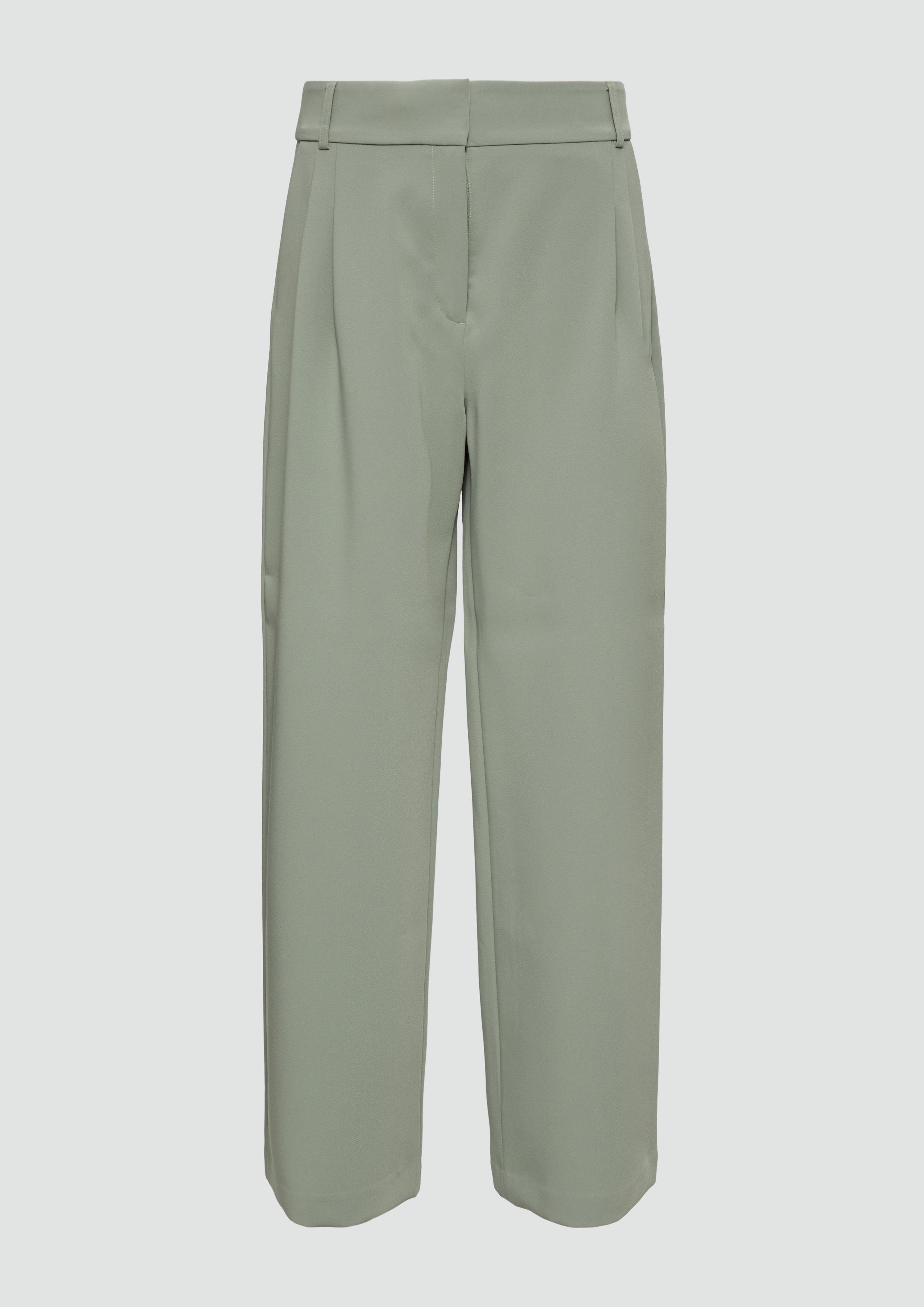 s.Oliver - Relaxed: Twill-Hose mit extra weitem Bein, Damen, grün