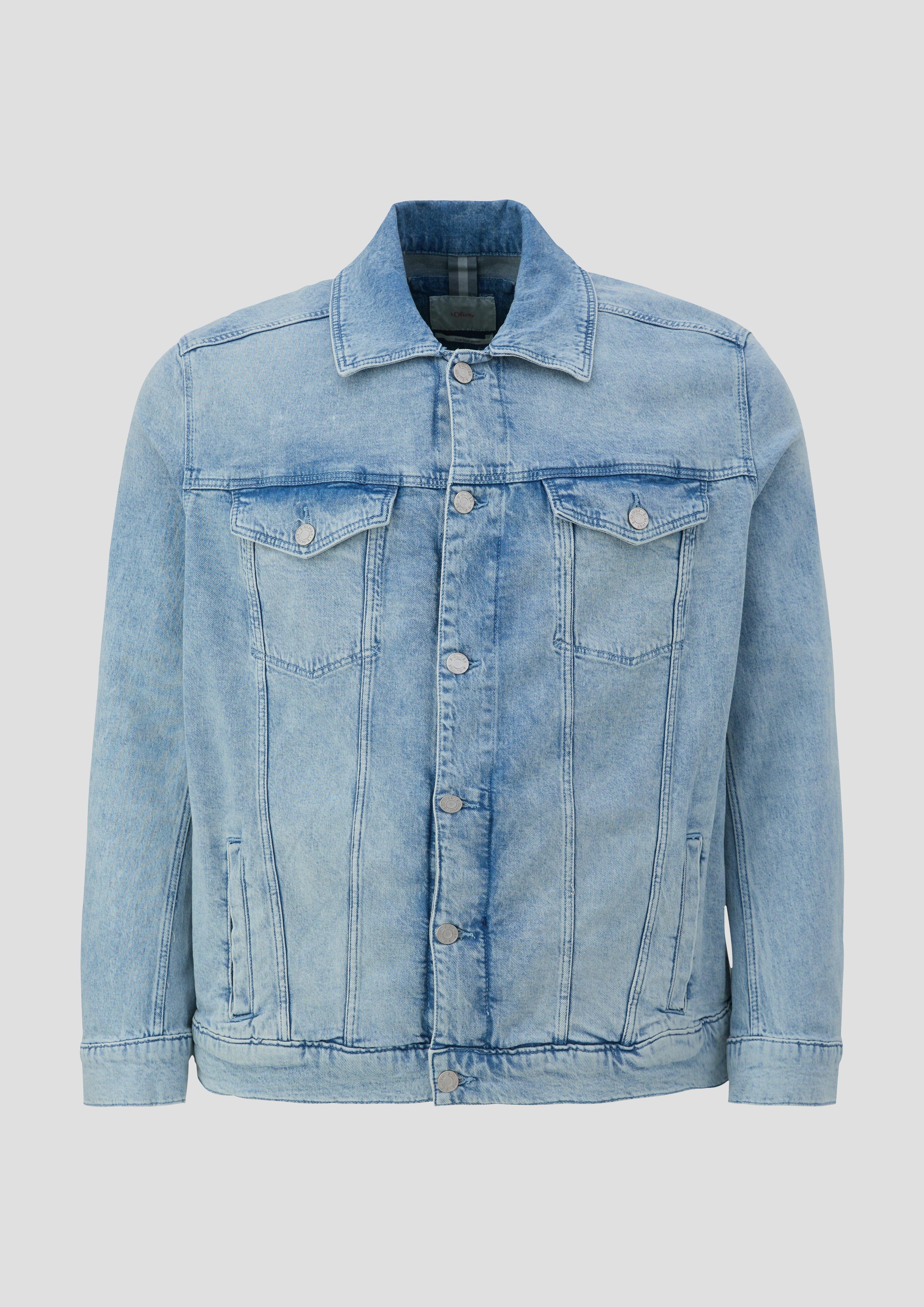 s.Oliver - Jeansjacke mit Waschung, Herren, blau