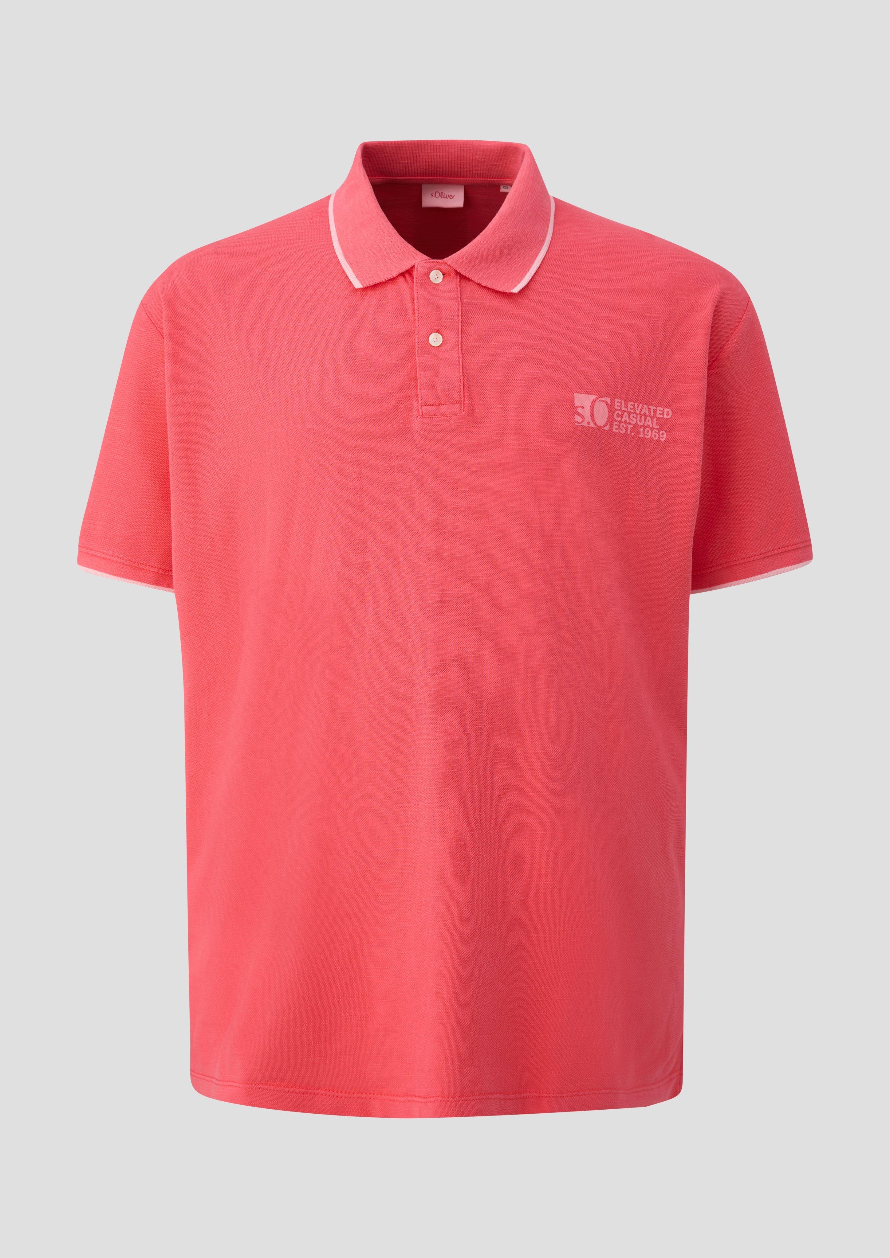 s.Oliver - Poloshirt mit Piquêstruktur und Logo-Print, Herren, rot