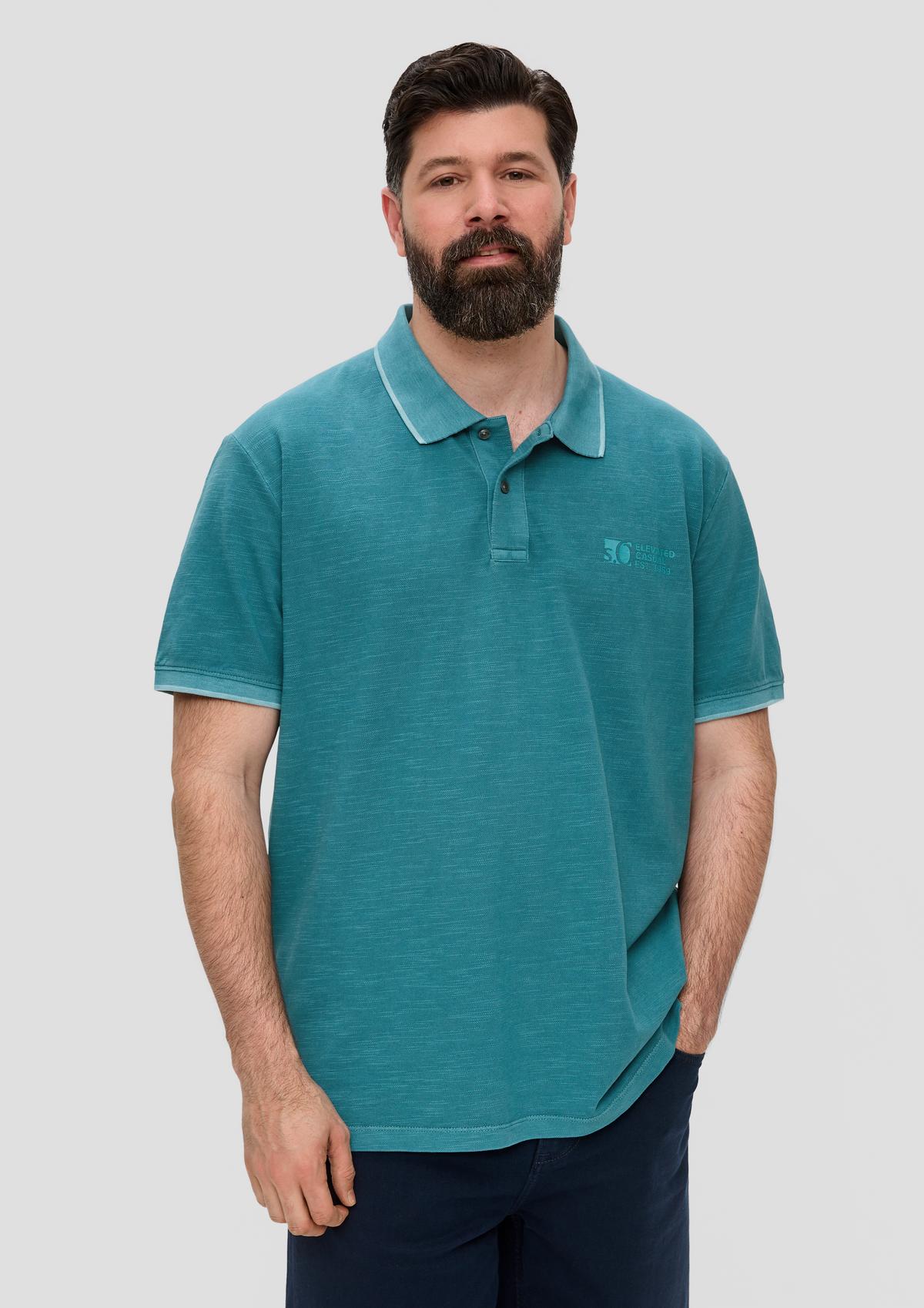 s.Oliver Polo shirt with a piqué texture and logo print