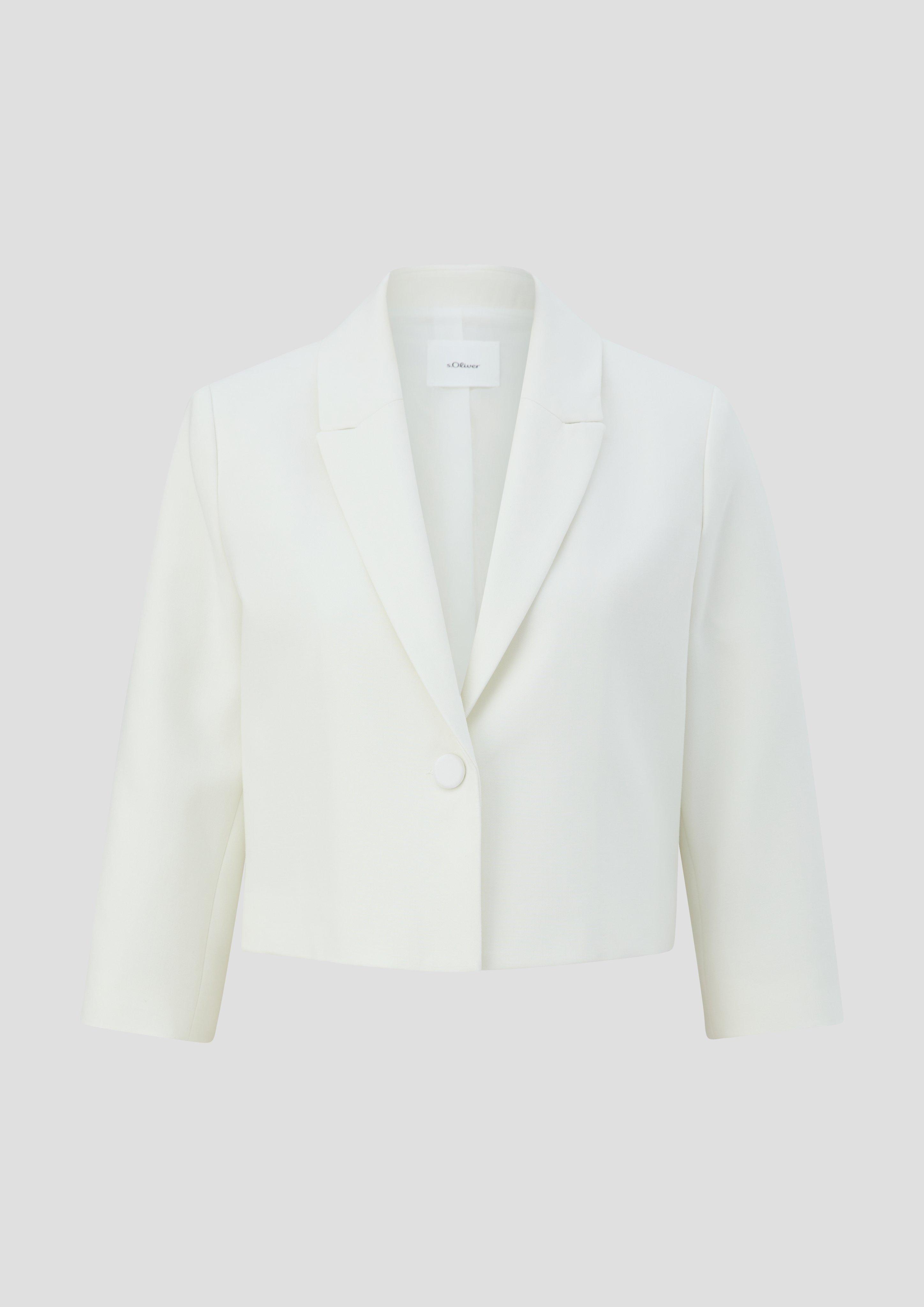 s.Oliver - Blazer im Cropped fit, Damen, creme