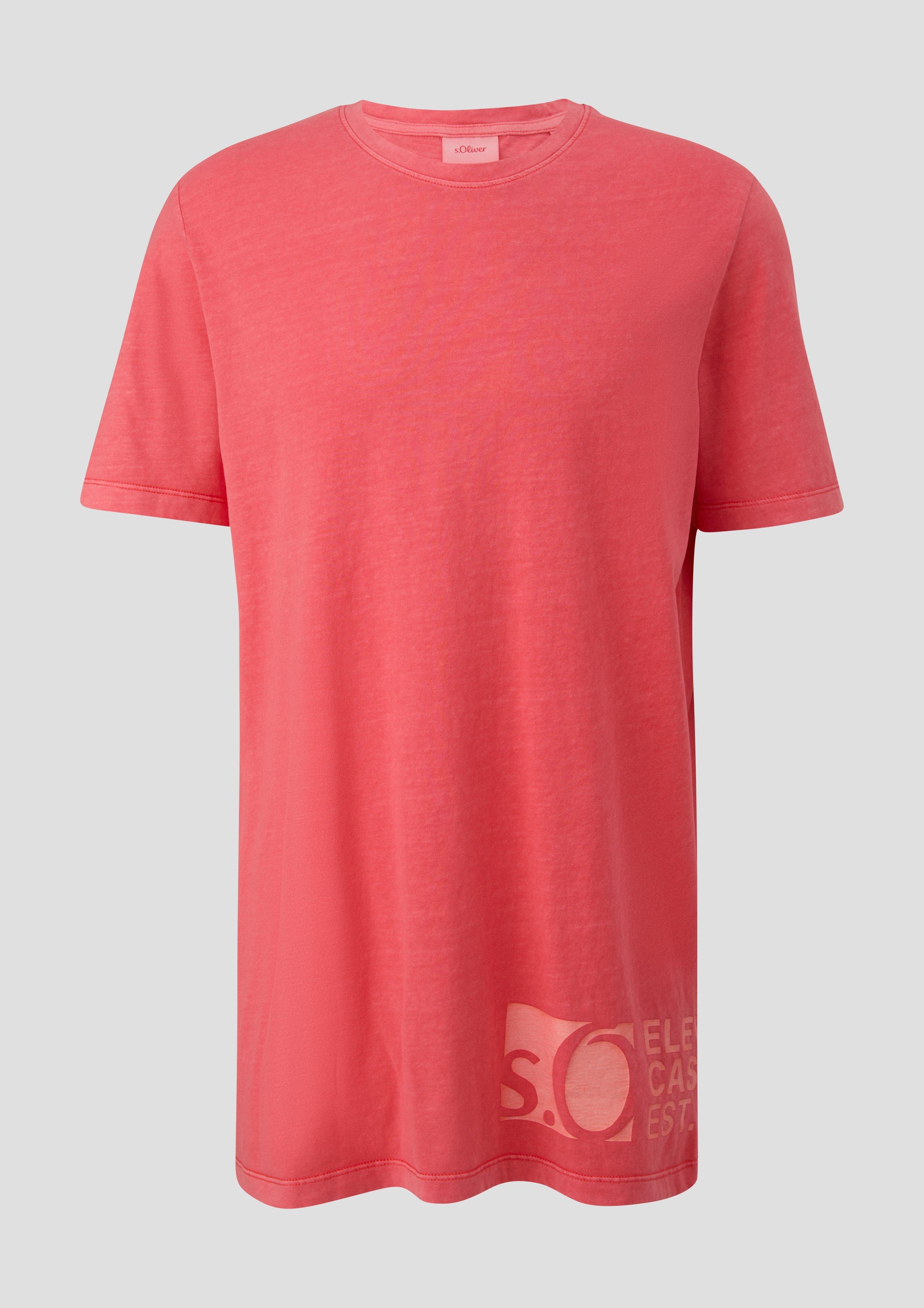 s.Oliver - T-Shirt mit Logo-Patch, Herren, rot