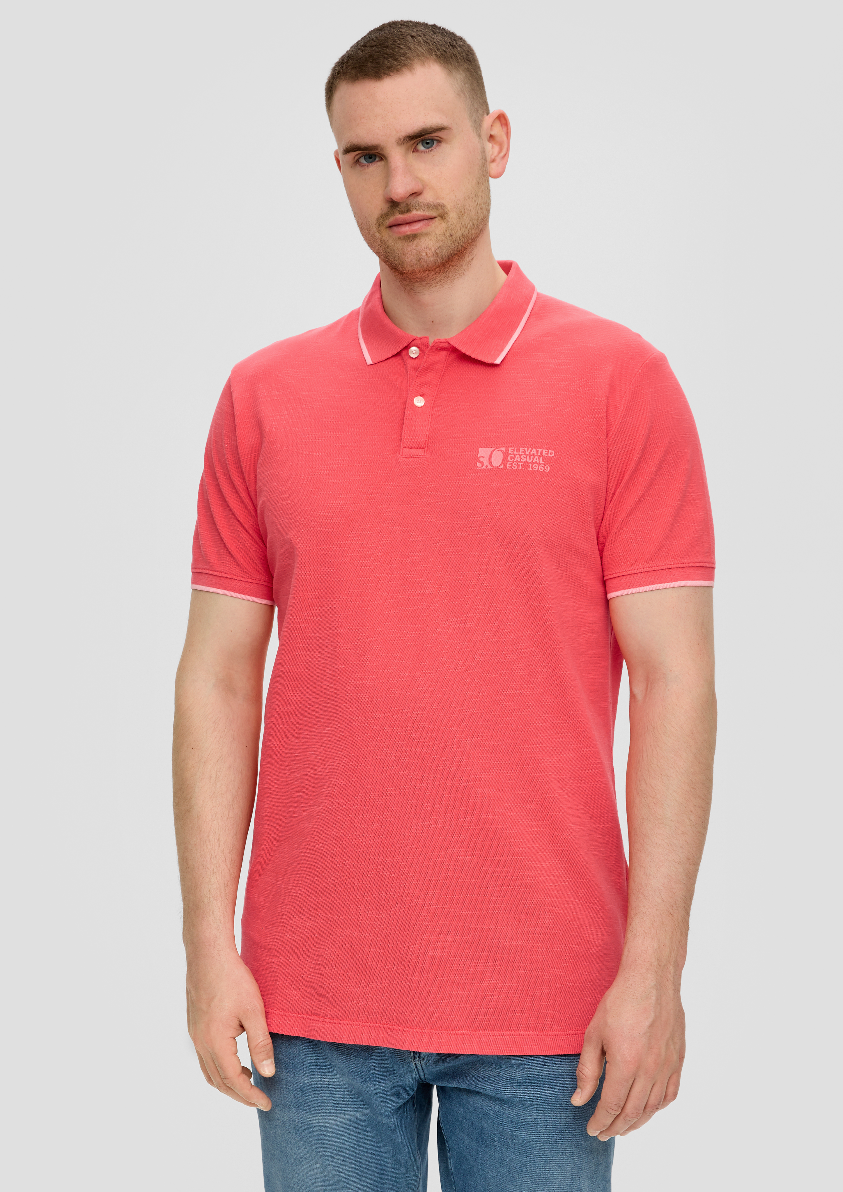 S.Oliver Poloshirt mit Piquêstruktur und Logo-Print