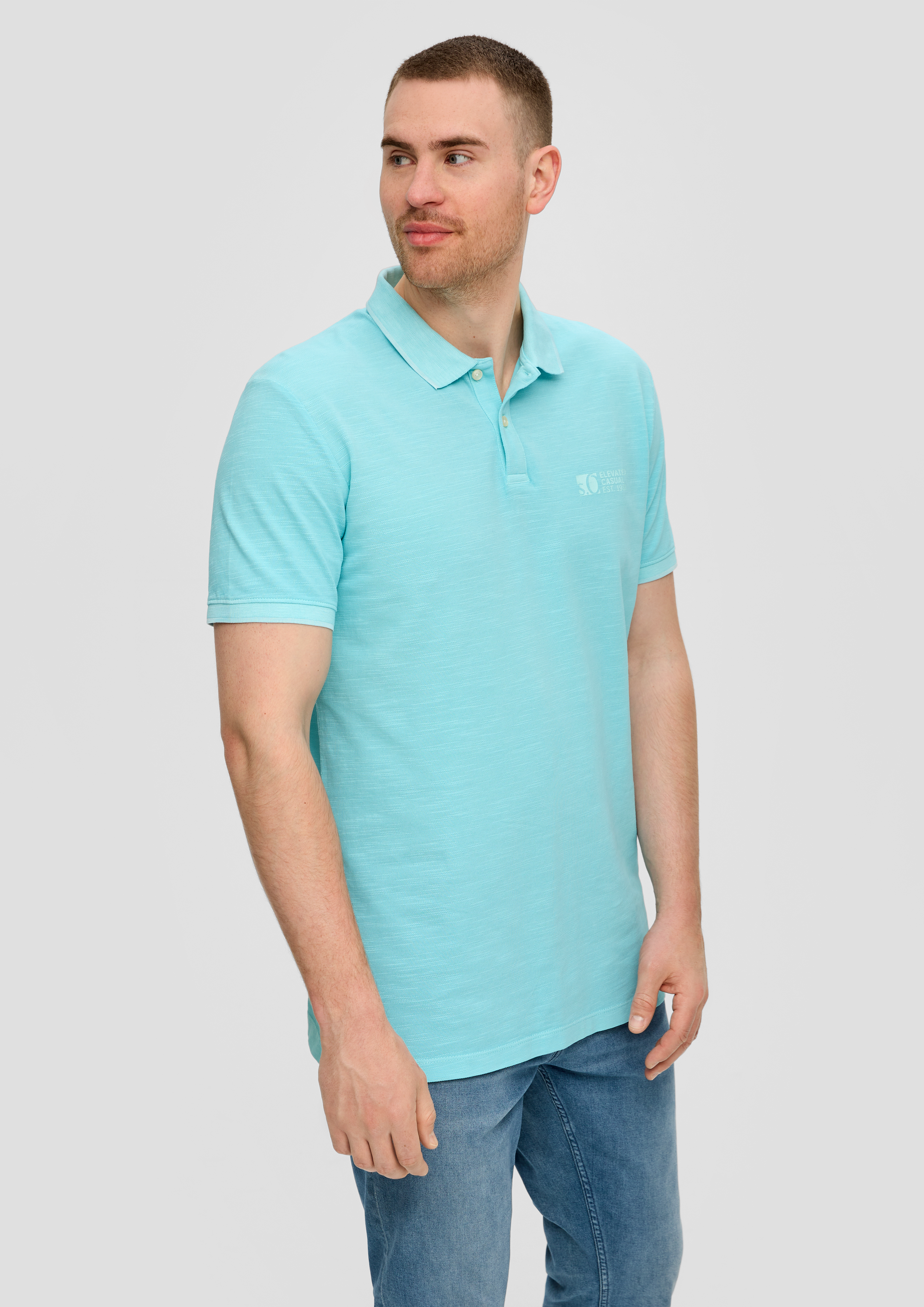 S.Oliver Poloshirt mit Piquêstruktur und Logo-Print