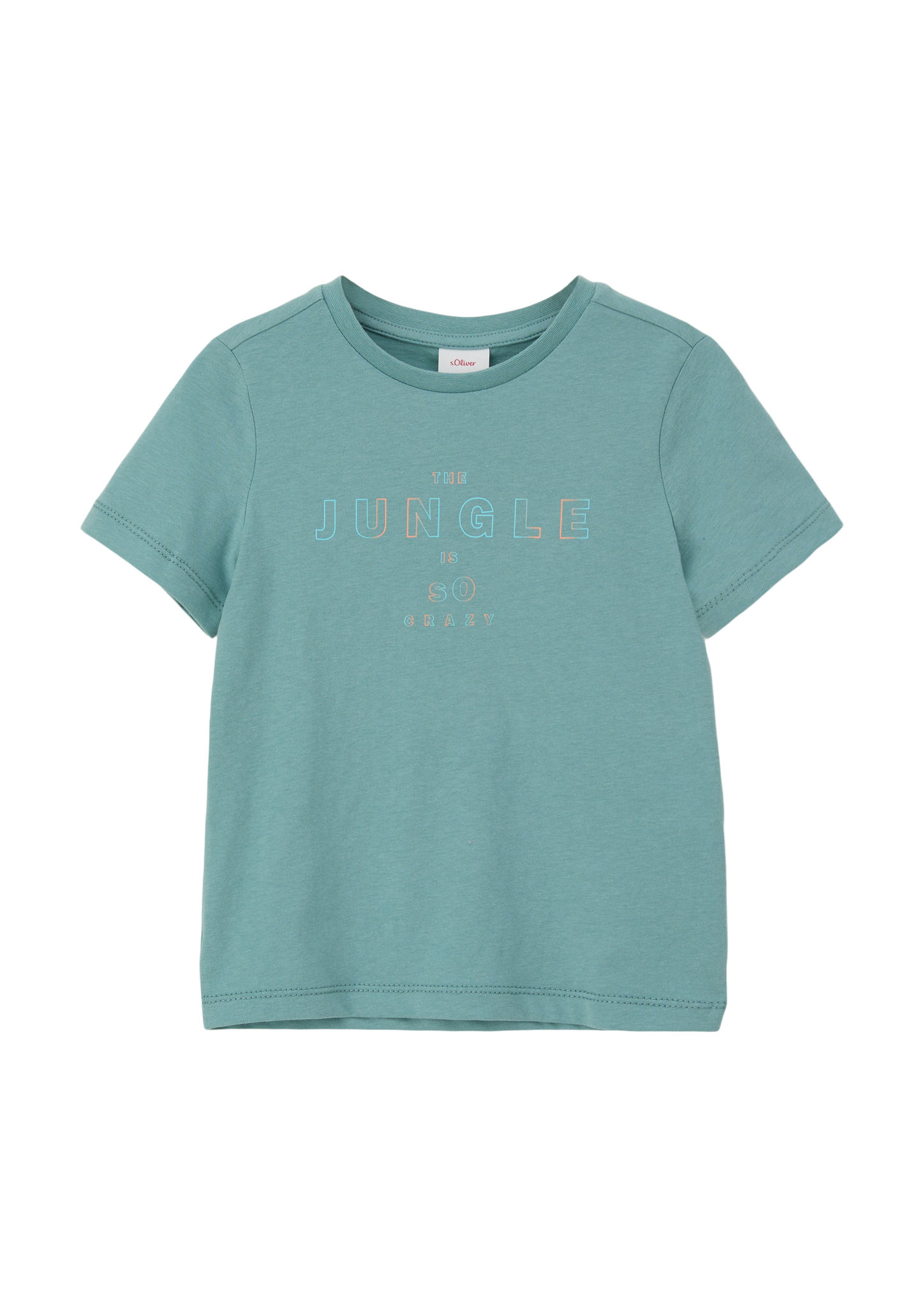 s.Oliver - T-Shirt mit Schriftprint, Kinder, Blau