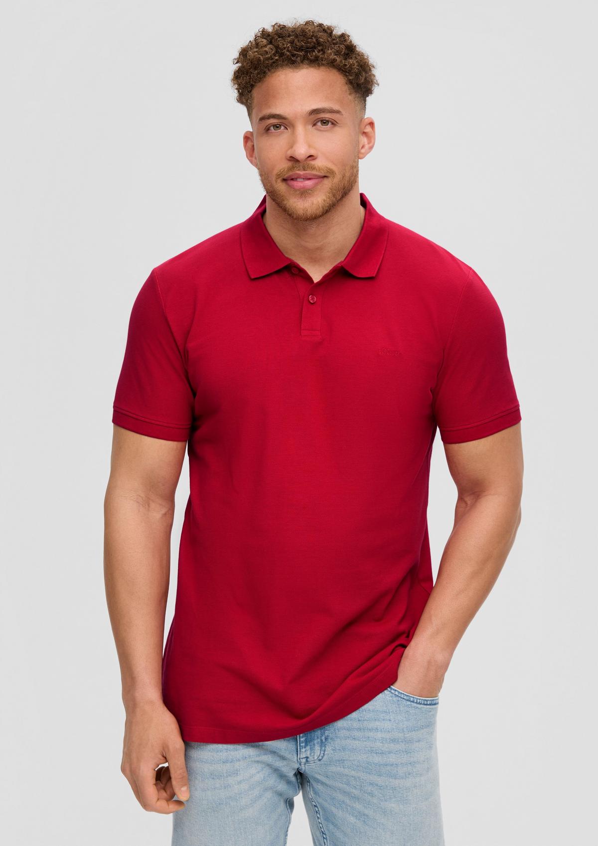 Polo shirt with a minimalist navy print 