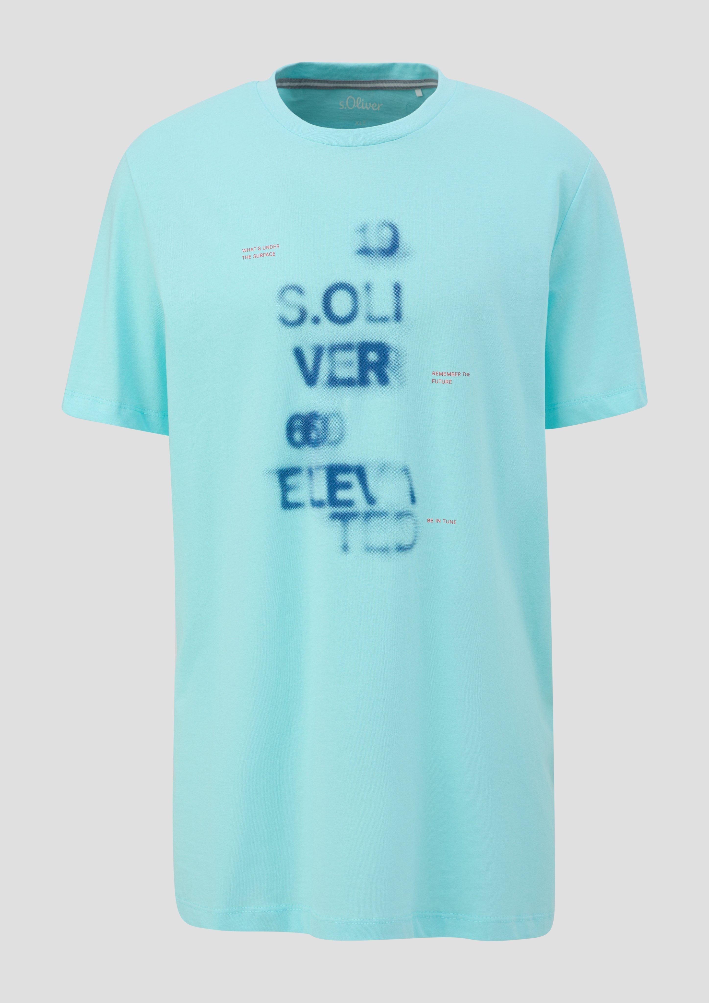 s.Oliver - T-Shirt mit Frontprint, Herren, türkis