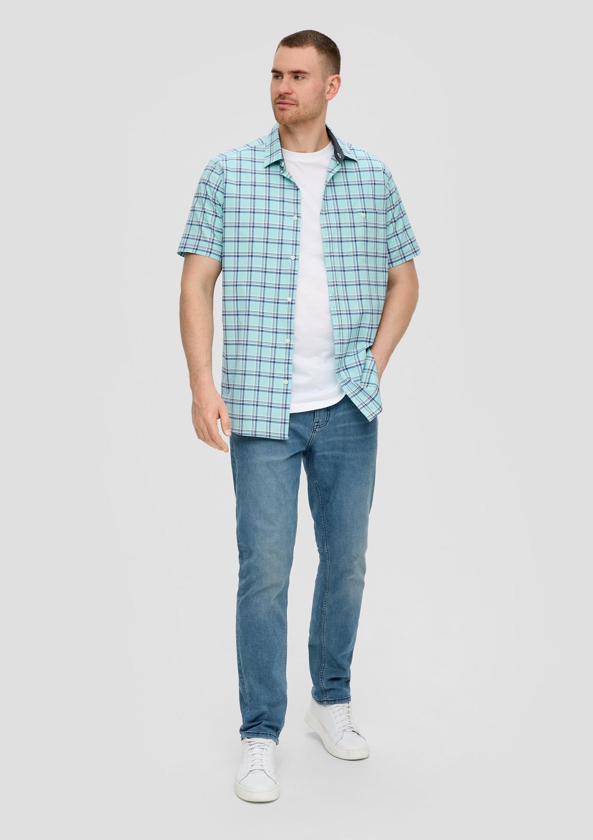 s.Oliver Regular: overhemd met korte mouwen en opgestikte zak