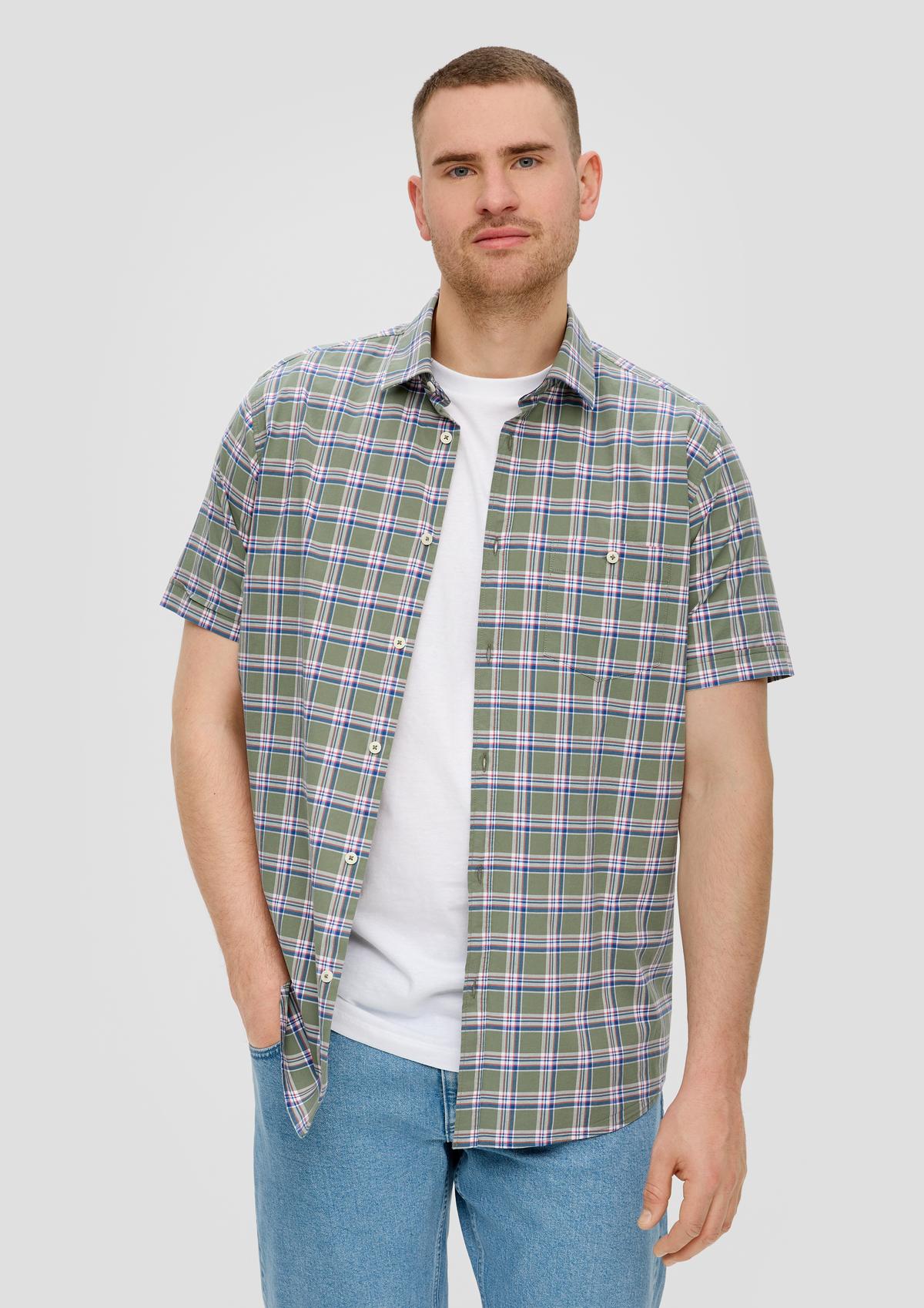 s.Oliver Regular: overhemd met korte mouwen en opgestikte zak