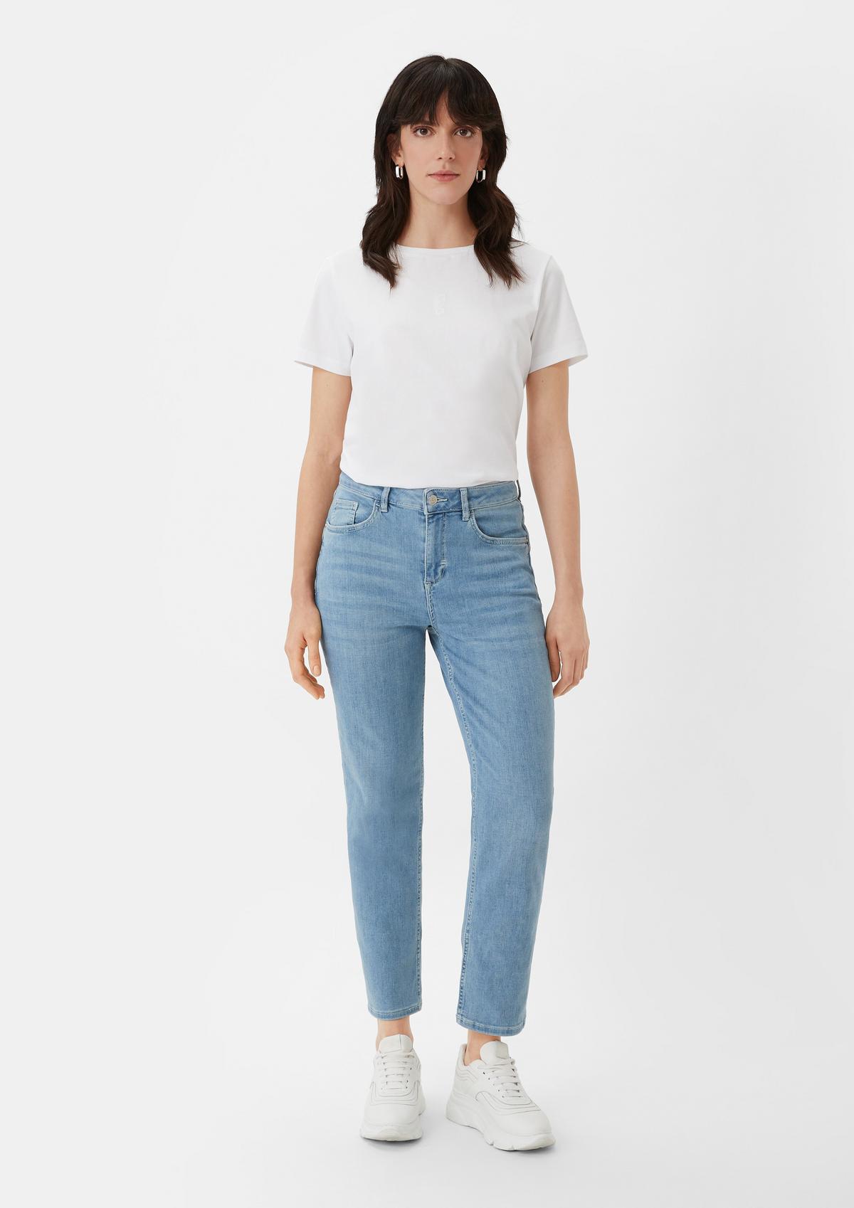Straight leg jeans with a high-rise waistband - blue | Comma