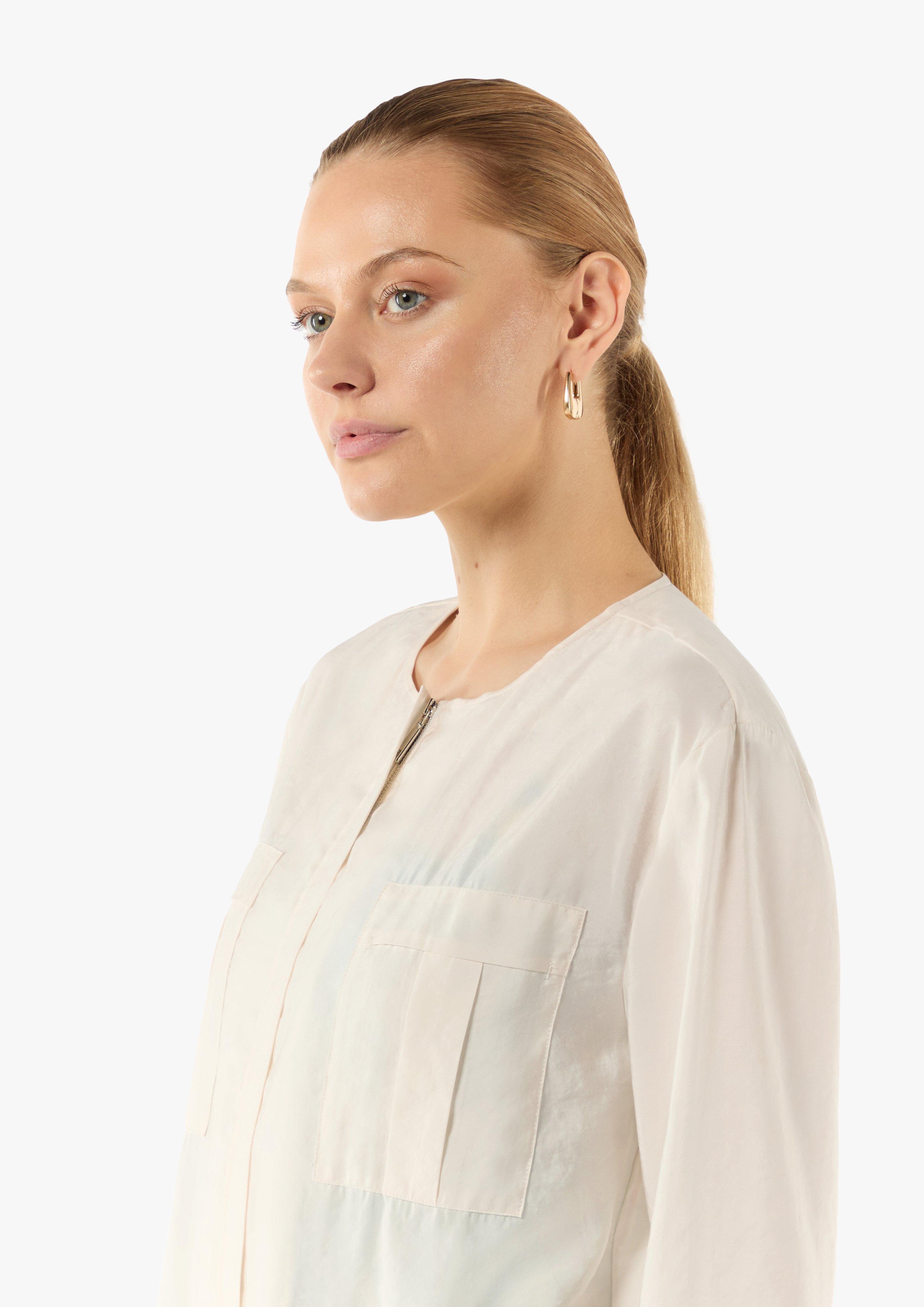 Lightweight bomber jacket in a modal blend - light beige | Comma Lightweight bomber jacket in a modal blend - light beige | Comma