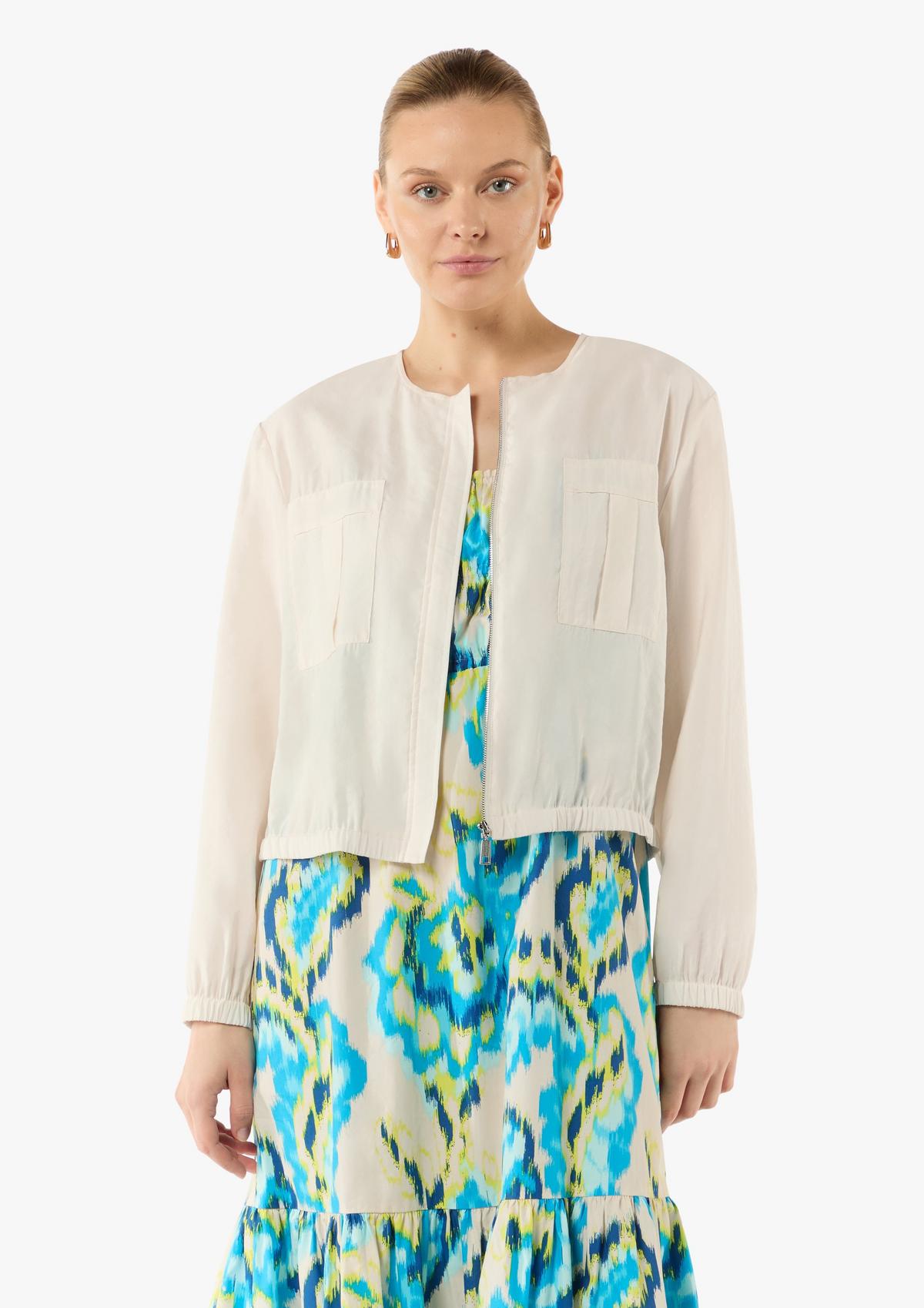 Lightweight bomber jacket in a modal blend - light beige | Comma Lightweight bomber jacket in a modal blend - light beige | Comma