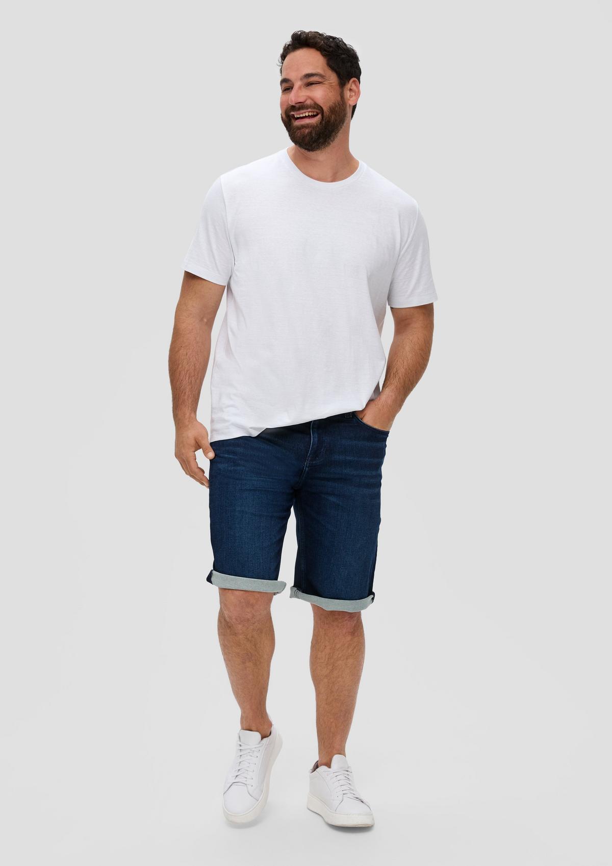 Bermuda jeans hlače Mauro / kroj Regular Fit / High Rise / ravne hlačnice