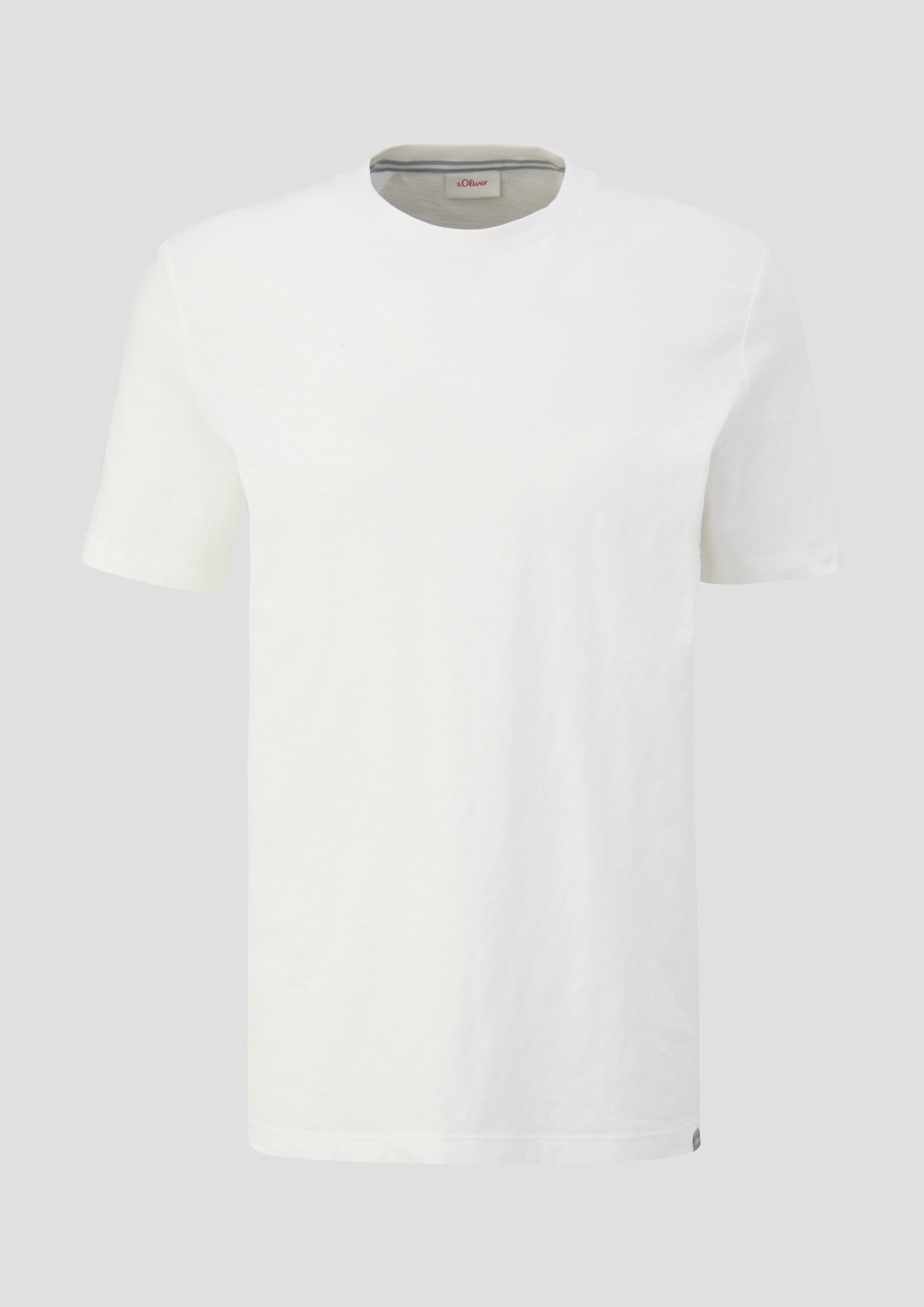 s.Oliver - T-Shirt mit Crew Neck, Herren, weiß