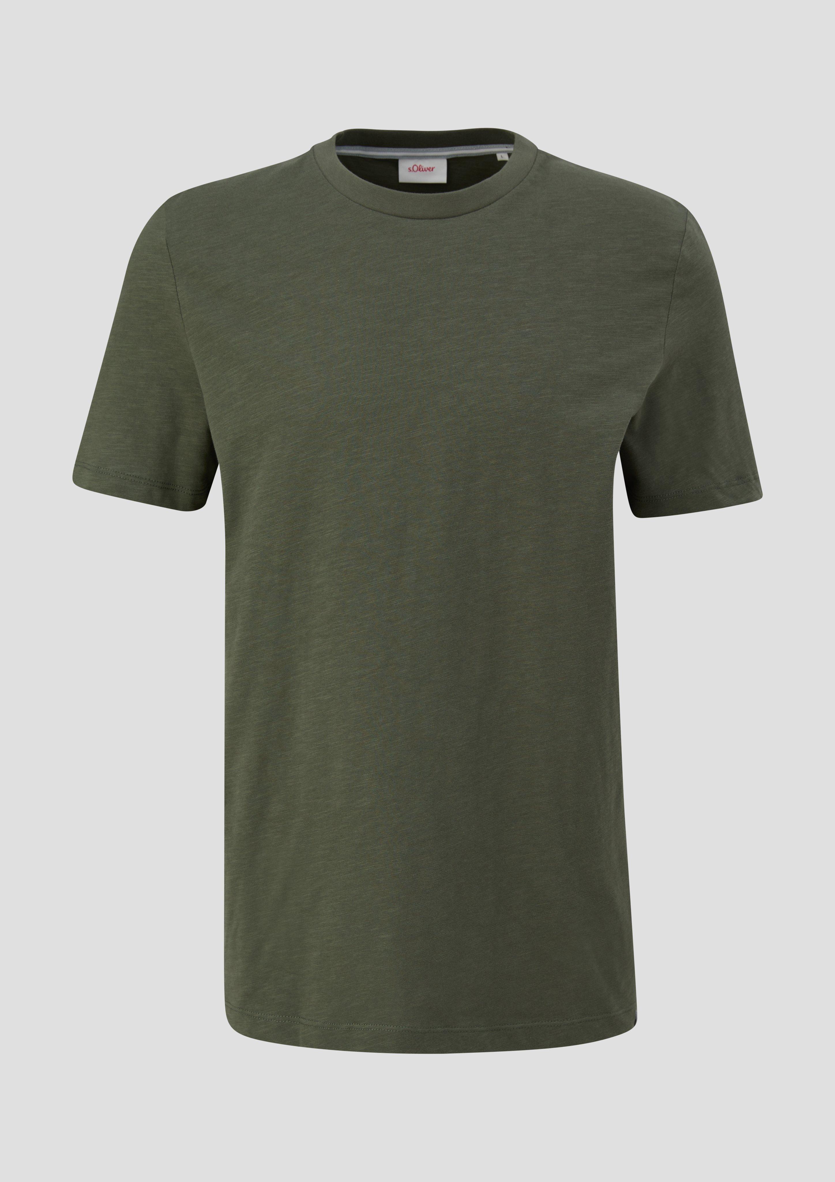s.Oliver - T-Shirt mit Crew Neck, Herren, Grün