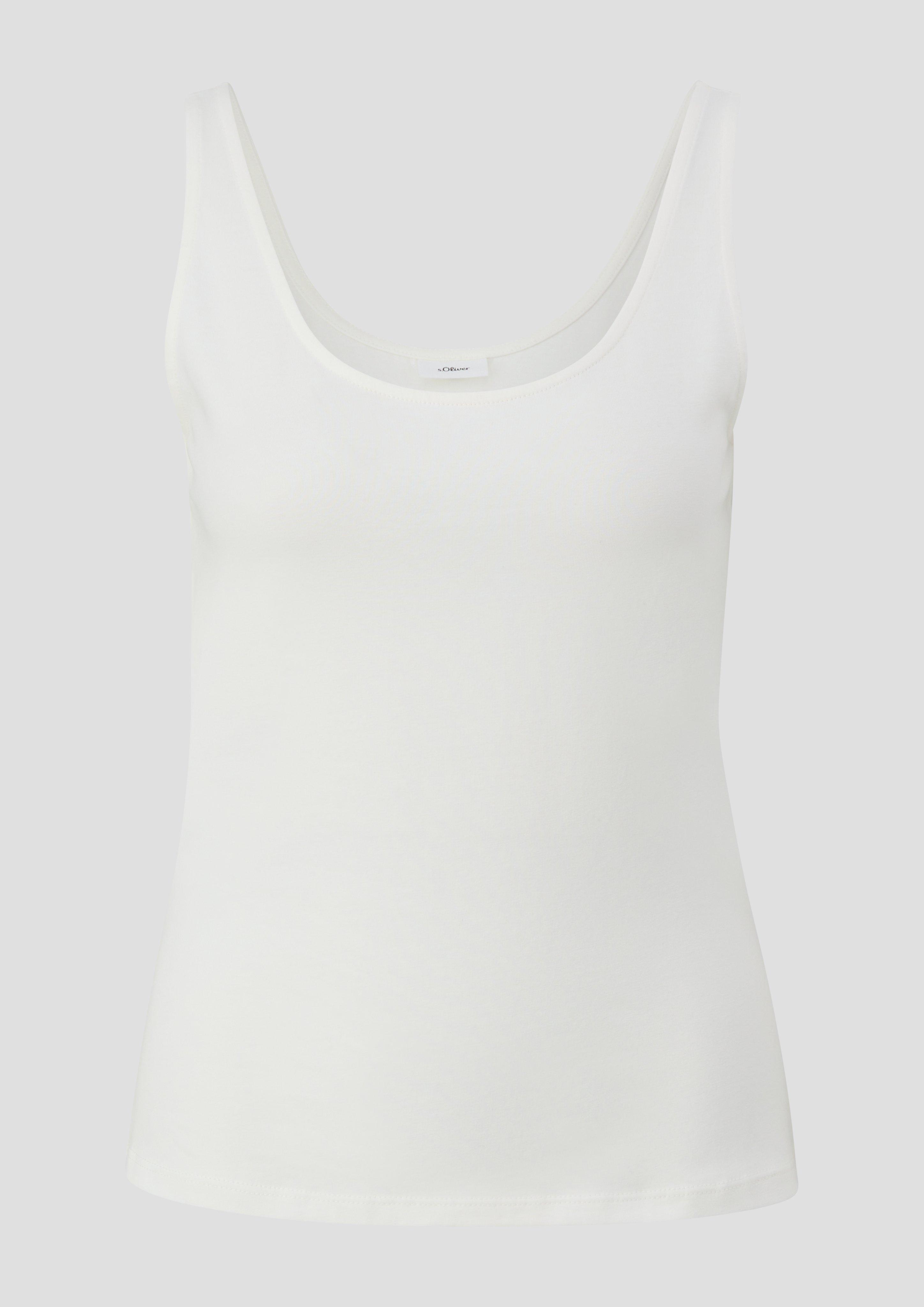 s.Oliver - Top mit U-Ausschnitt, Damen, creme