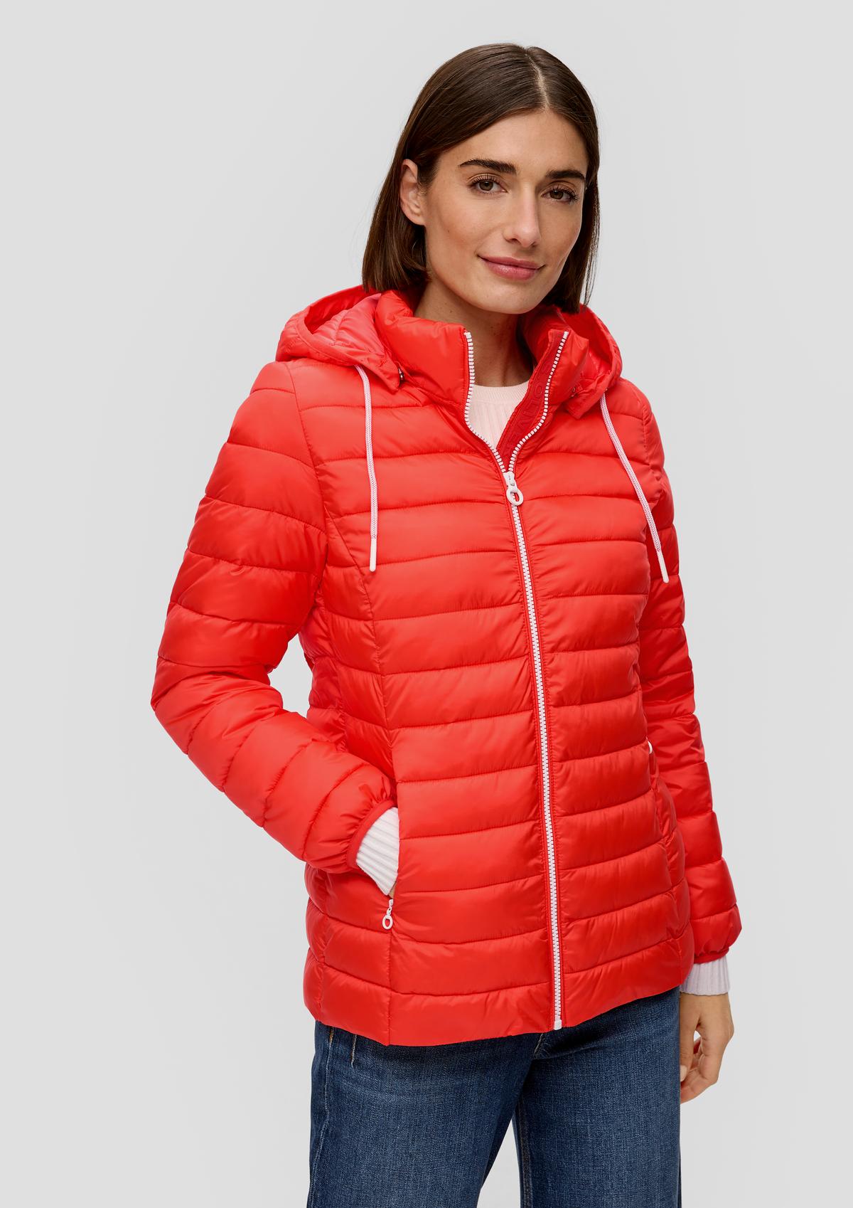 Lightweight quilted jacket with a detachable hood