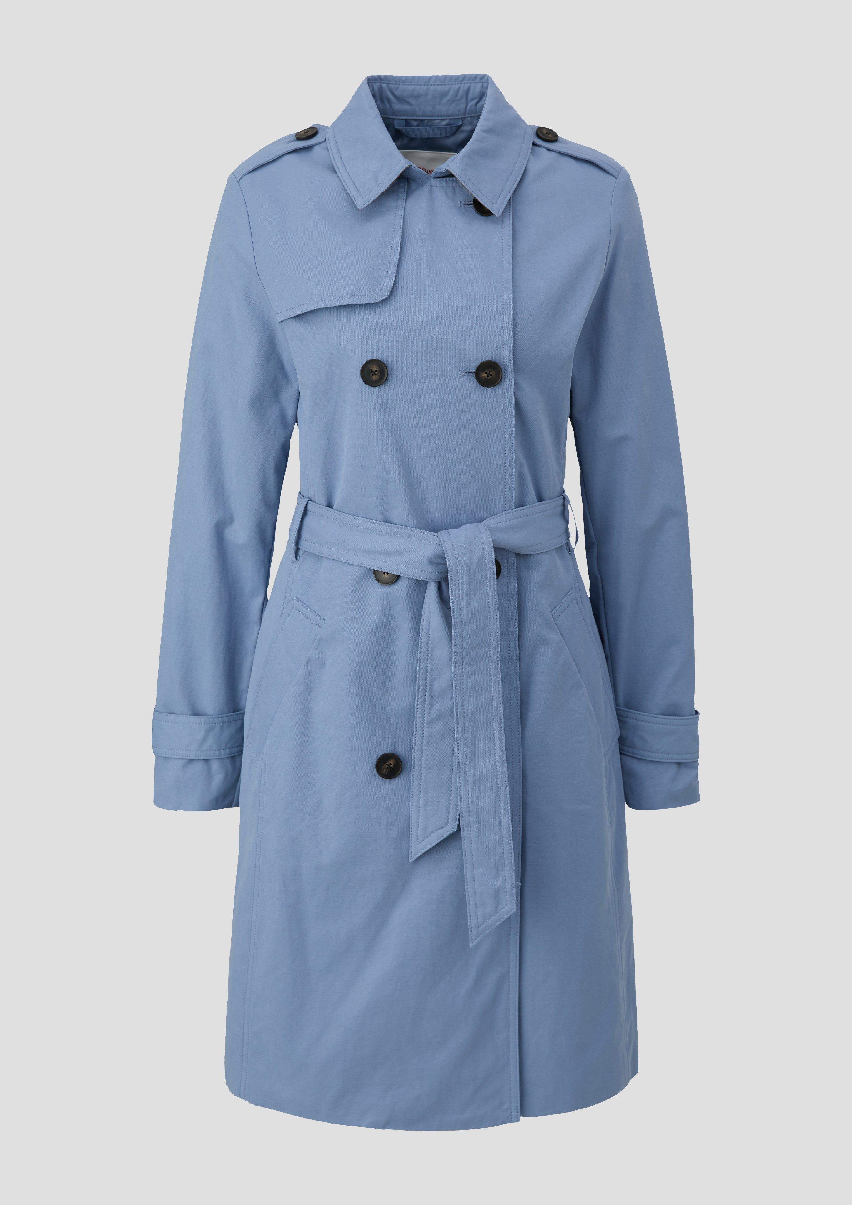 s.Oliver - Langer Trench-Coat, Damen, blau