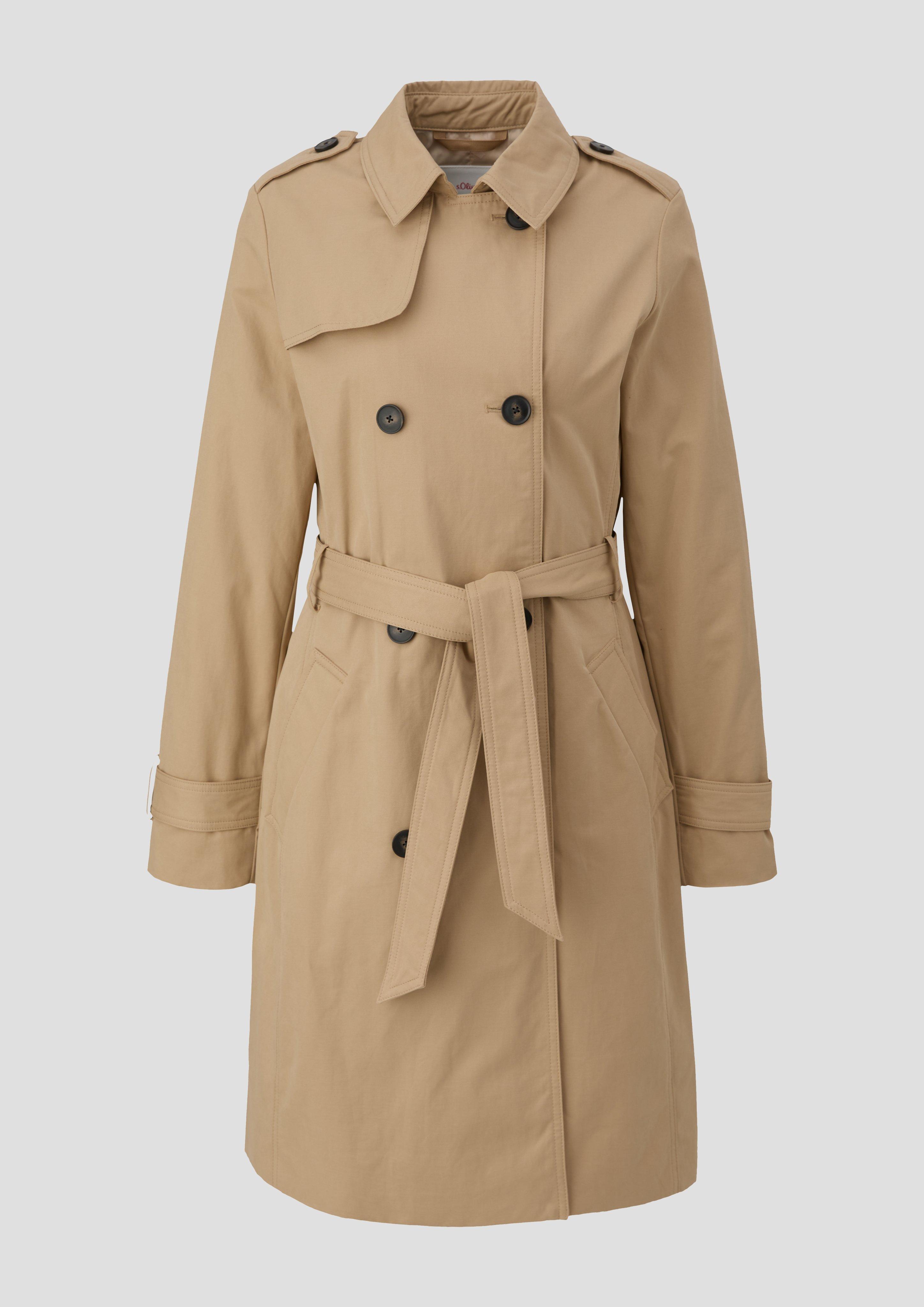 s.Oliver - Langer Trench-Coat, Damen, Beige