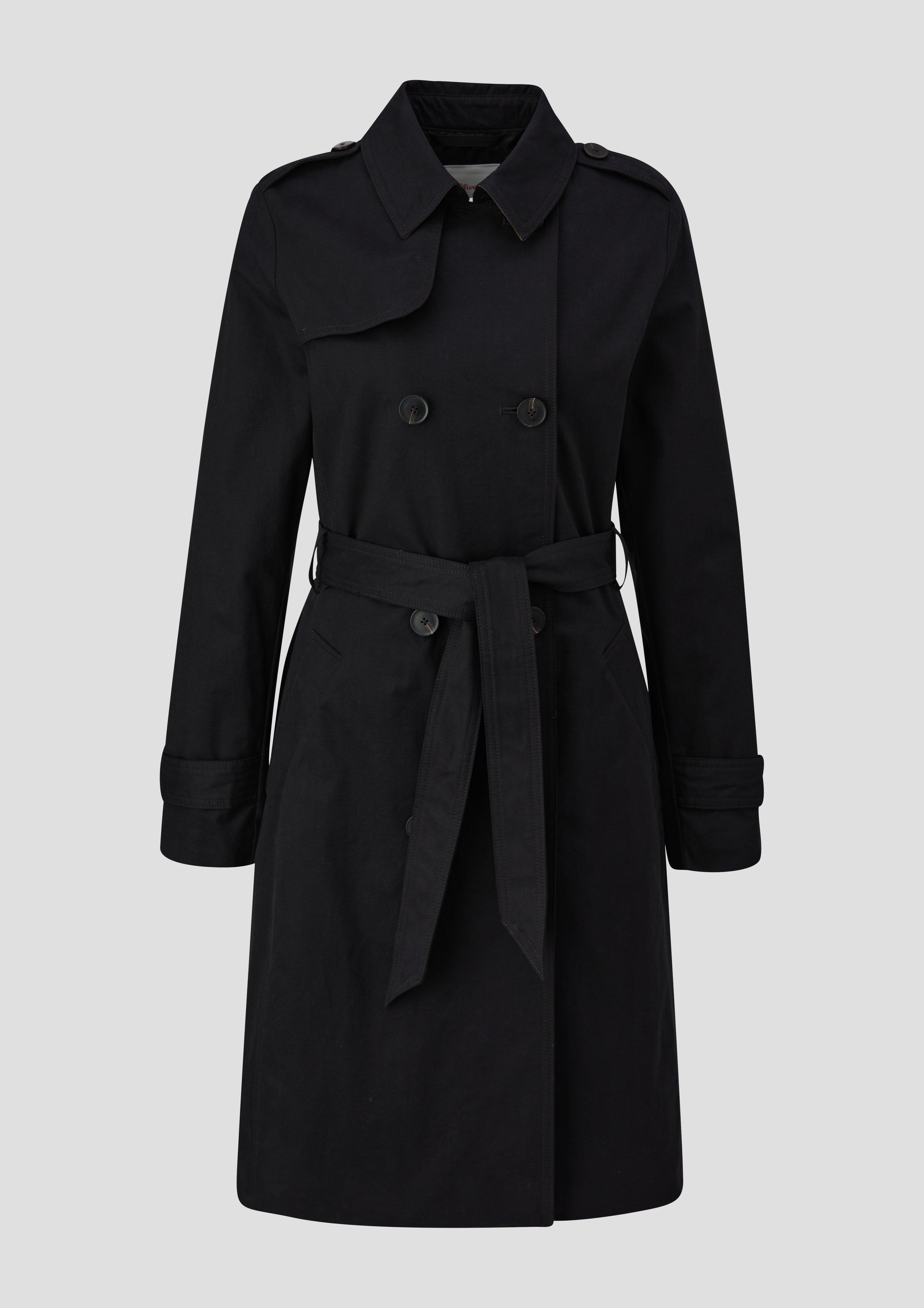 s.Oliver - Langer Trench-Coat, Damen, schwarz