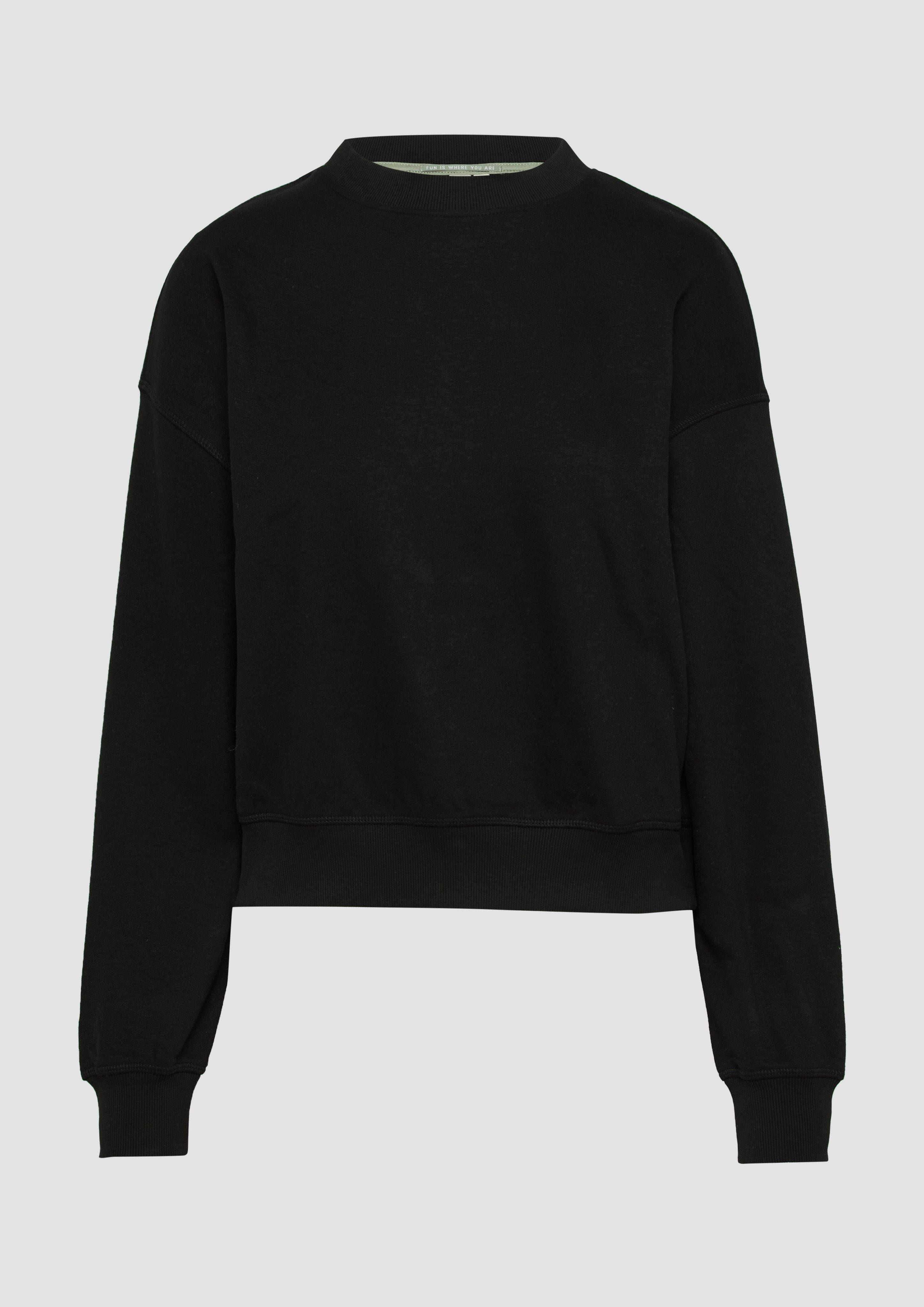 QS - Lockeres Sweatshirt mit überschnittener Schulter, Damen, schwarz