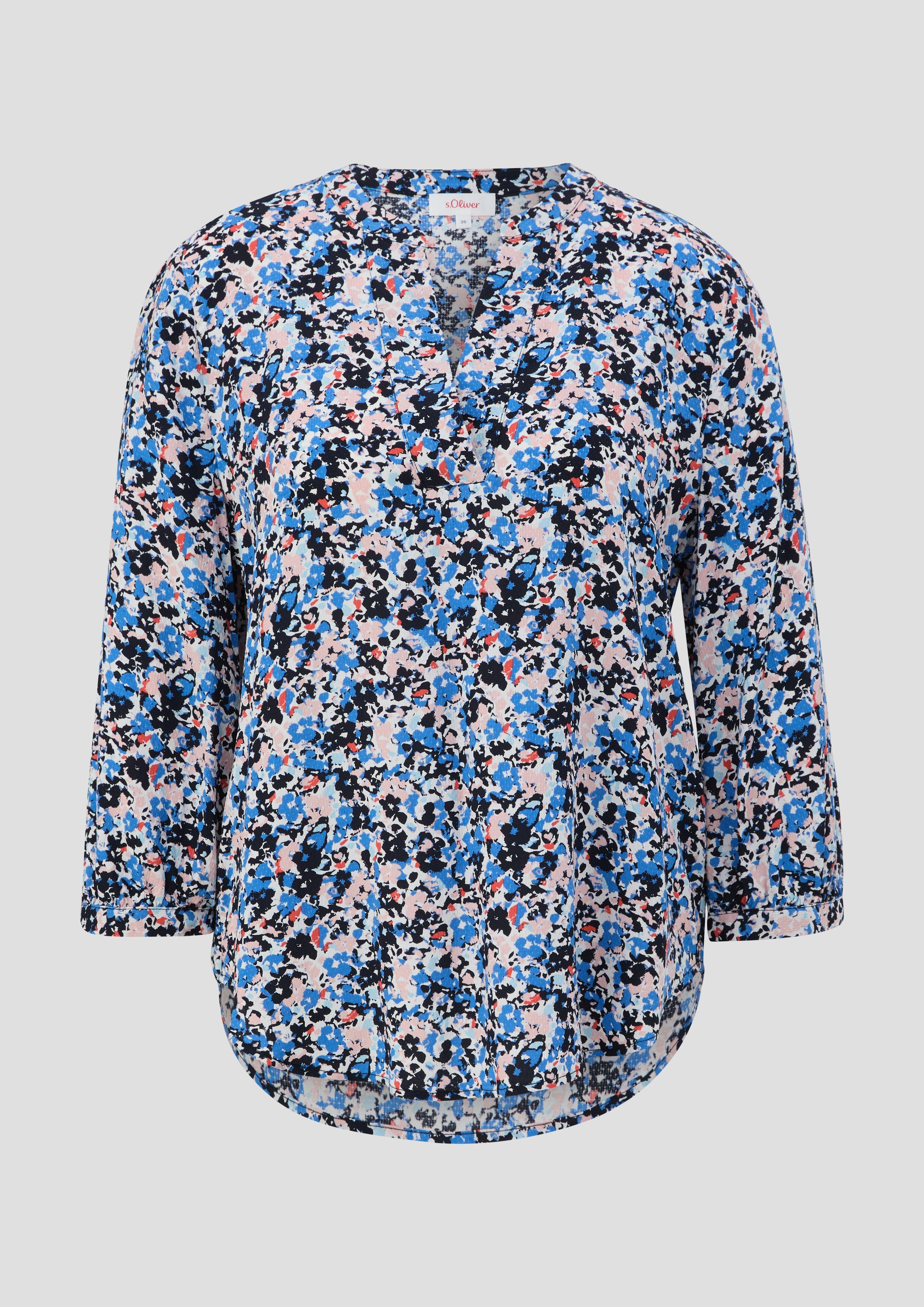 s.Oliver - Tunikabluse mit All-over-Print, Damen, blau|mehrfarbig