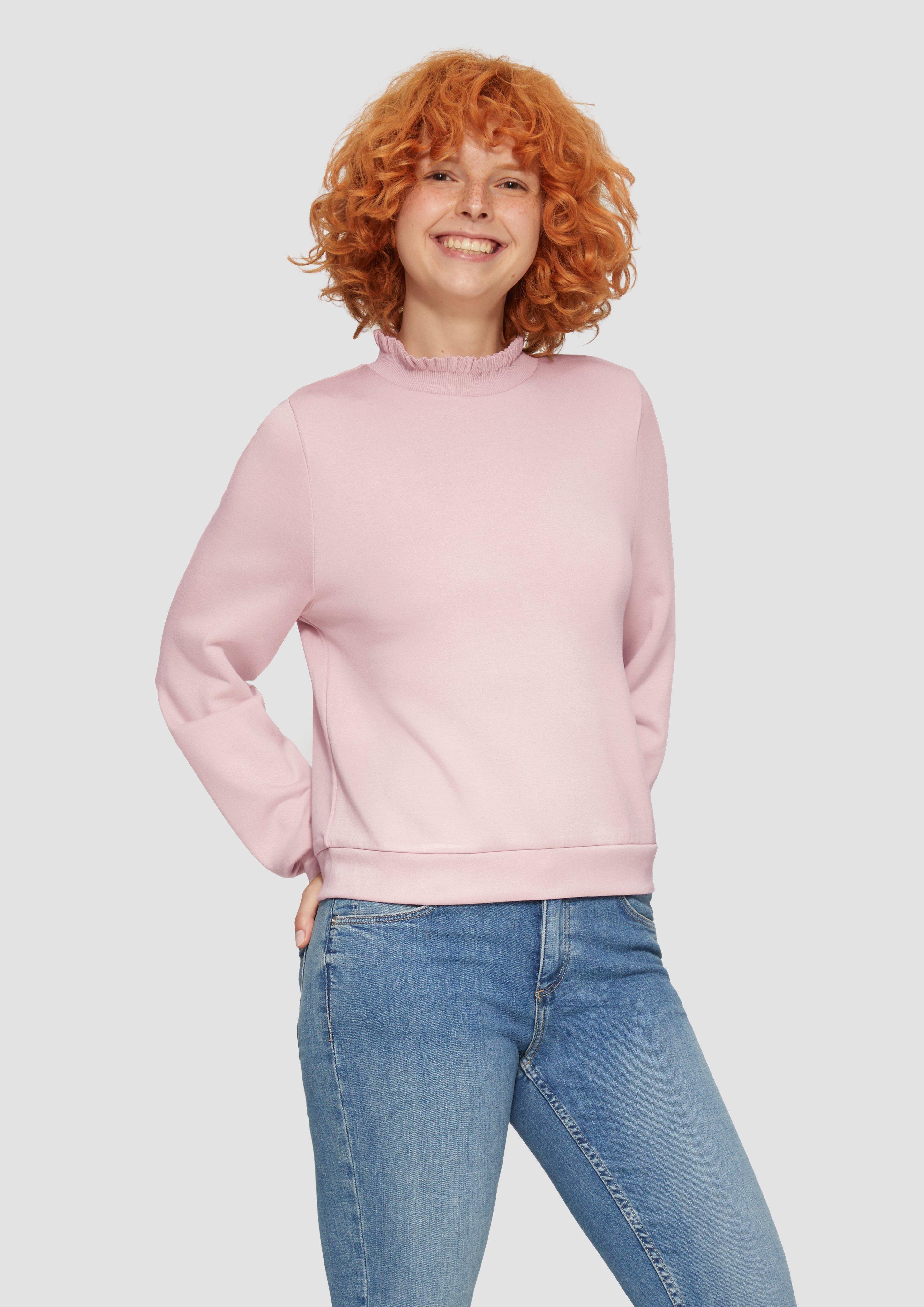 S.Oliver Sweatshirt mit Strickkragen aus Viskosemix