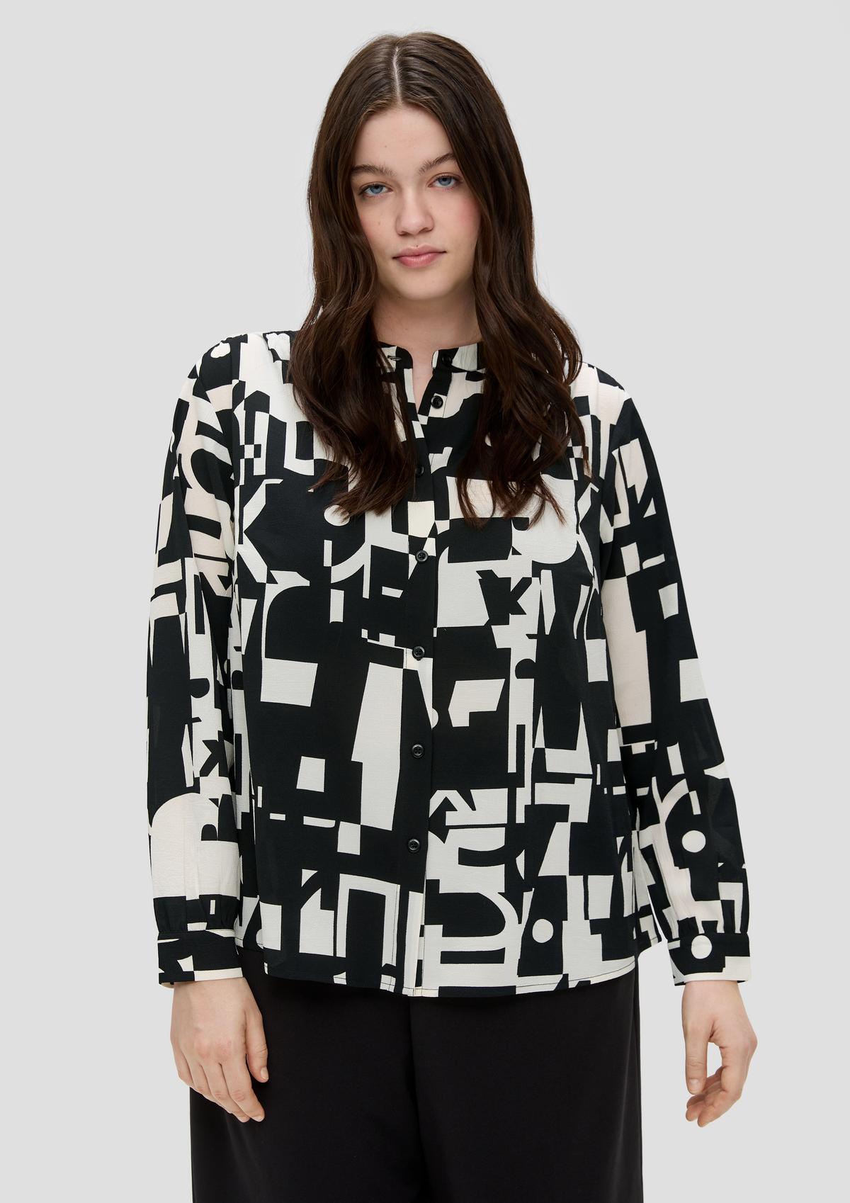 s.Oliver Crêpe blouse with gathers