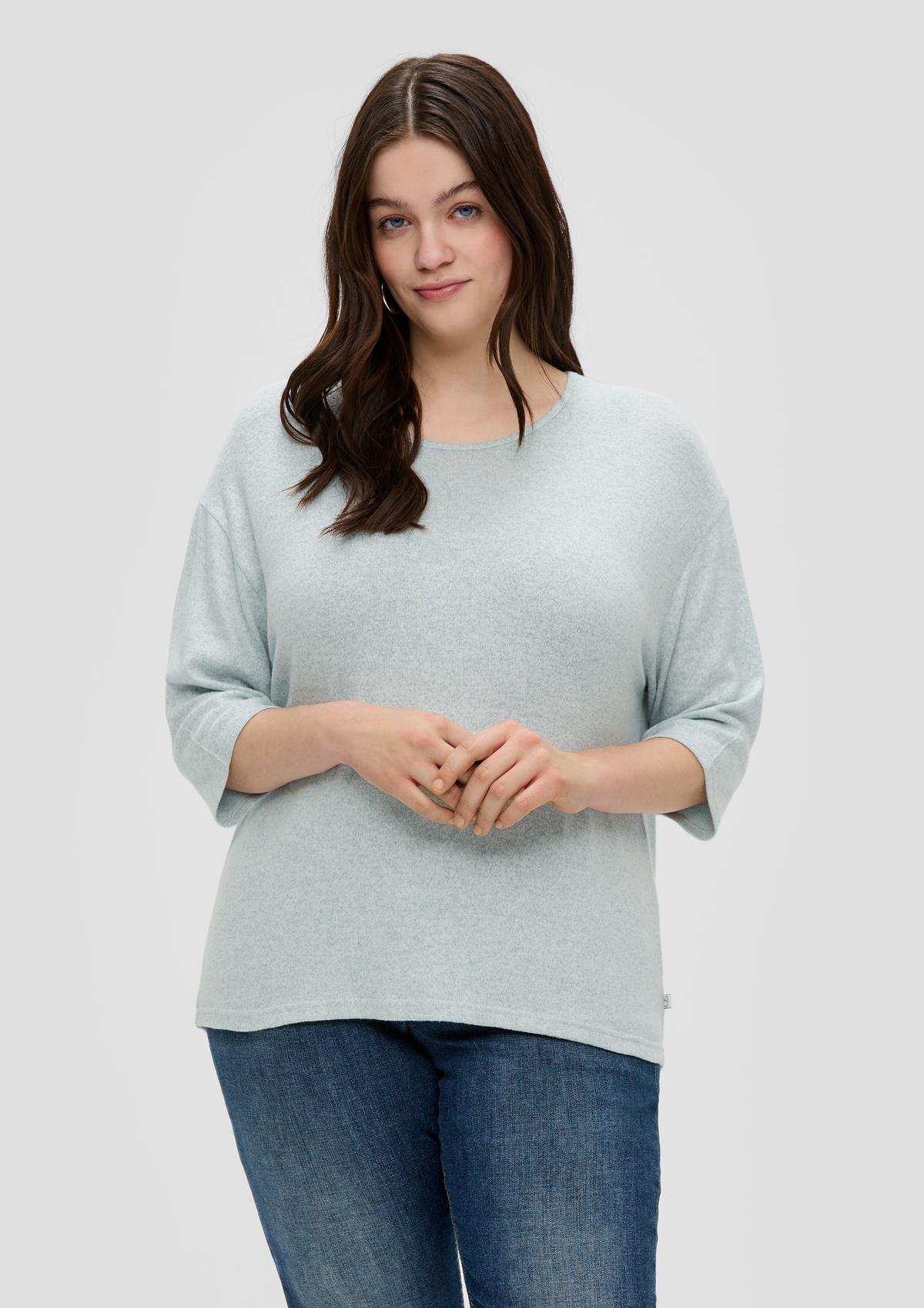 Viscose blend top with 3/4-length sleeves