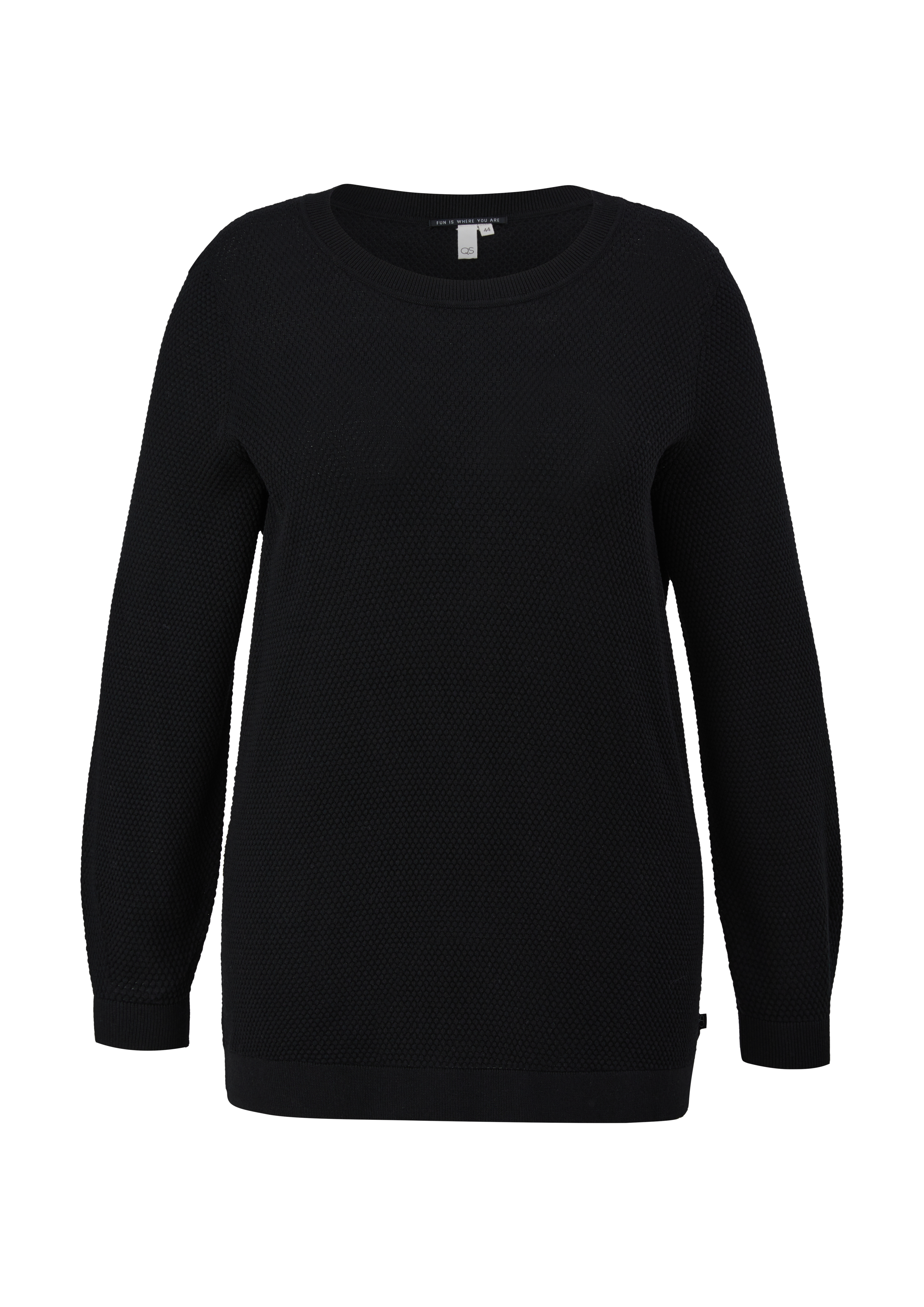 QS - Pullover aus Feinstrick, Damen, schwarz