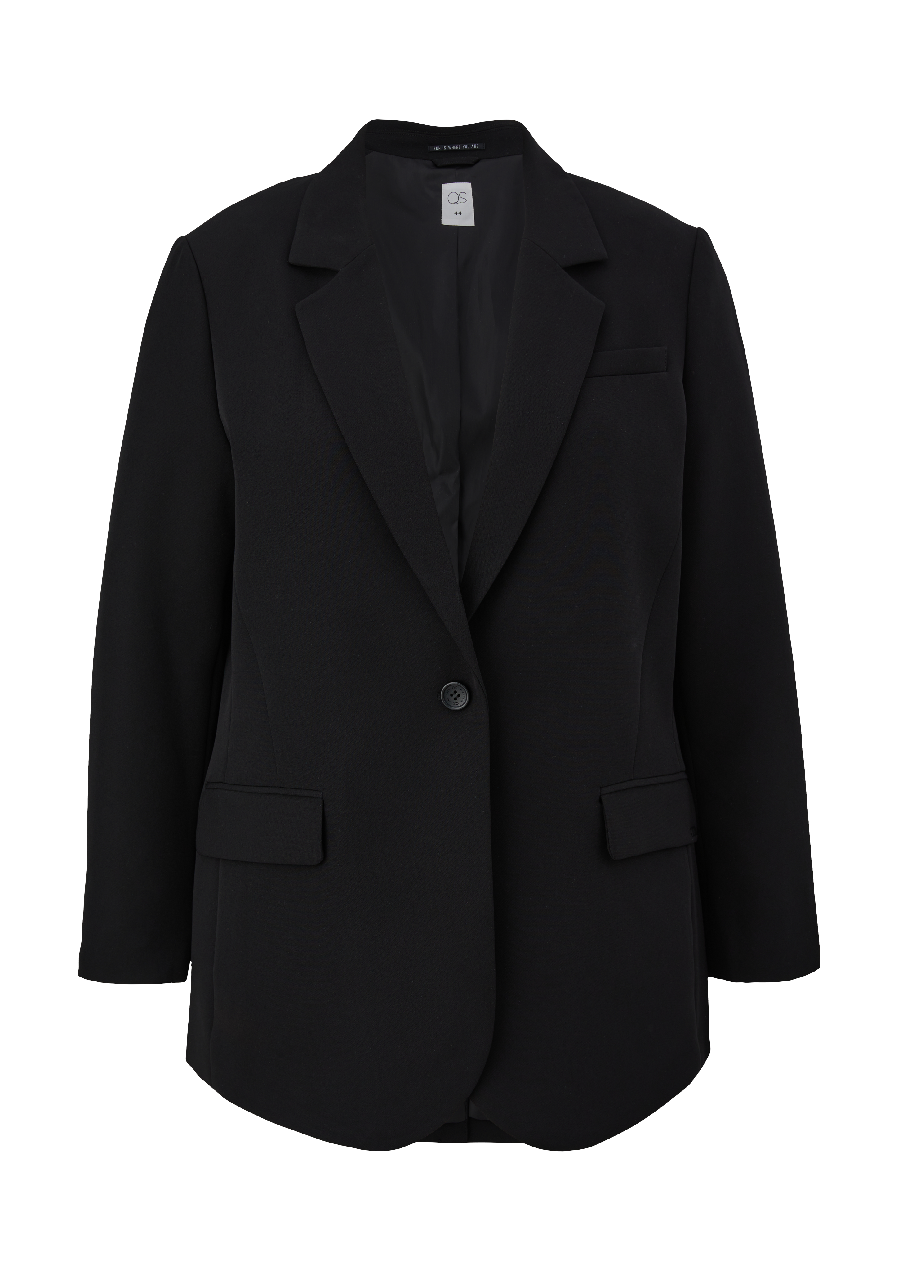 QS - Elastischer Blazer, Damen, schwarz