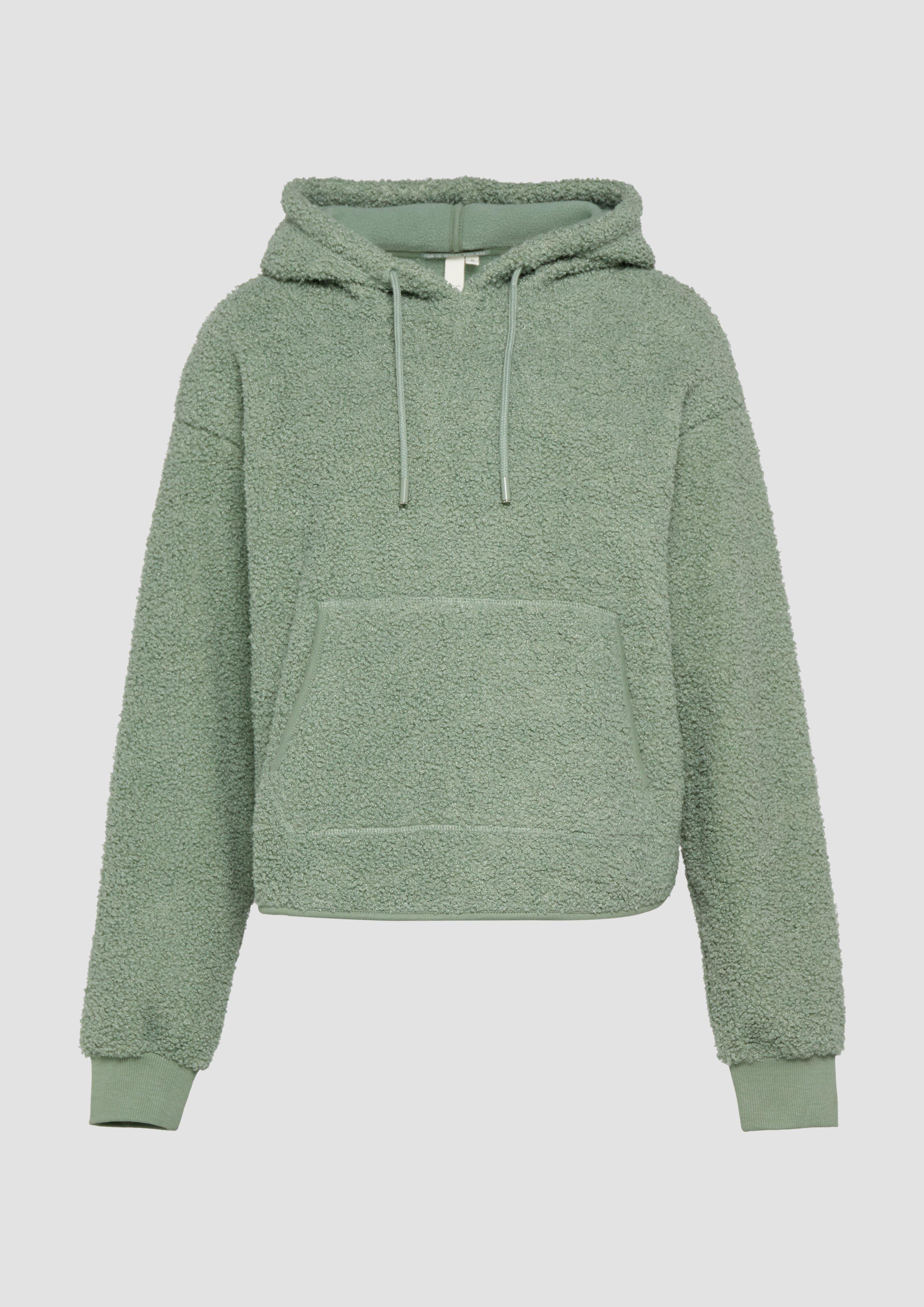 QS - Sweatshirt aus Teddy-Fleece, Damen, grün