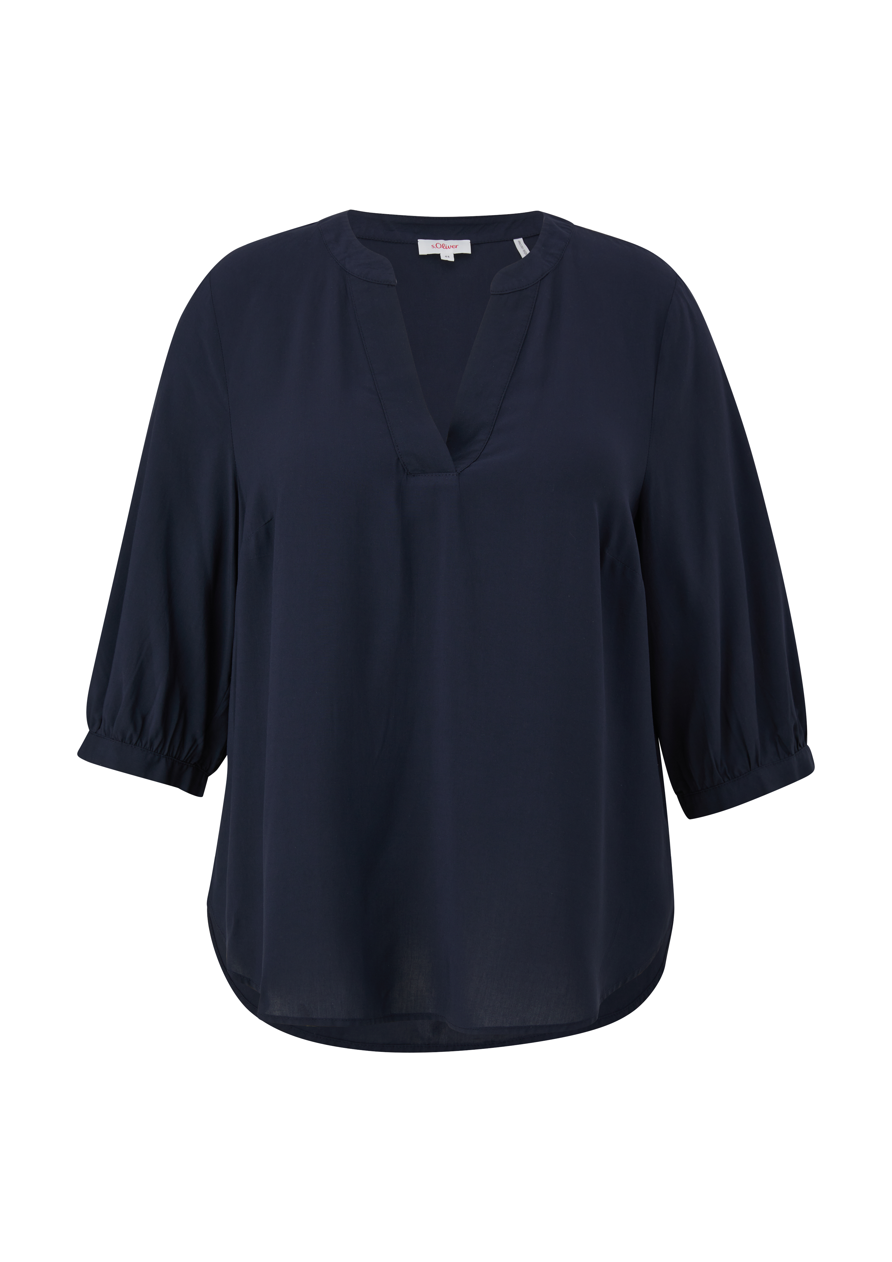 s.Oliver - Bluse aus Viskose mit 3/4-Ärmeln, Damen, blau