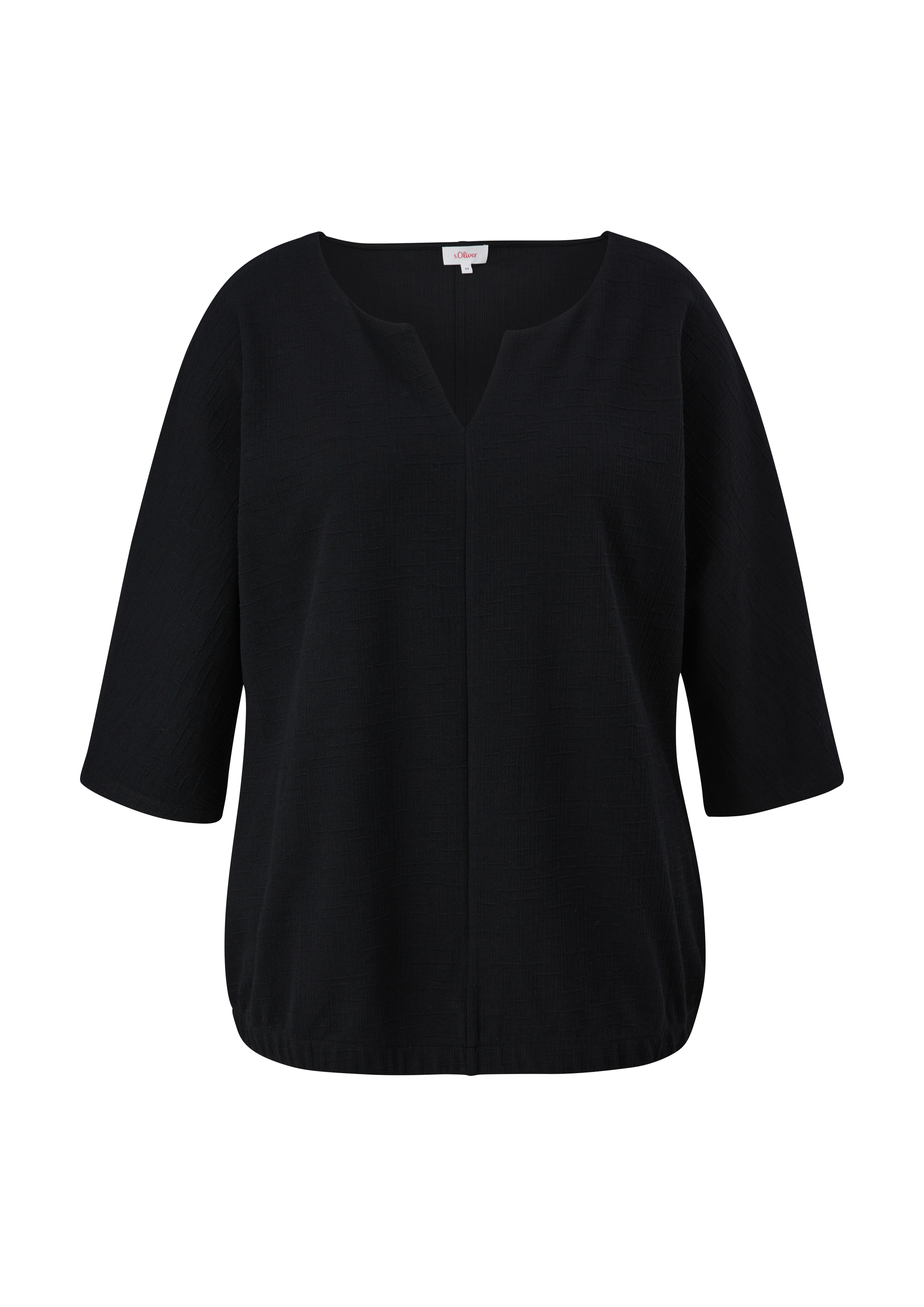 s.Oliver - O-Shape-Bluse mit bequemem Gummizug, Damen, schwarz