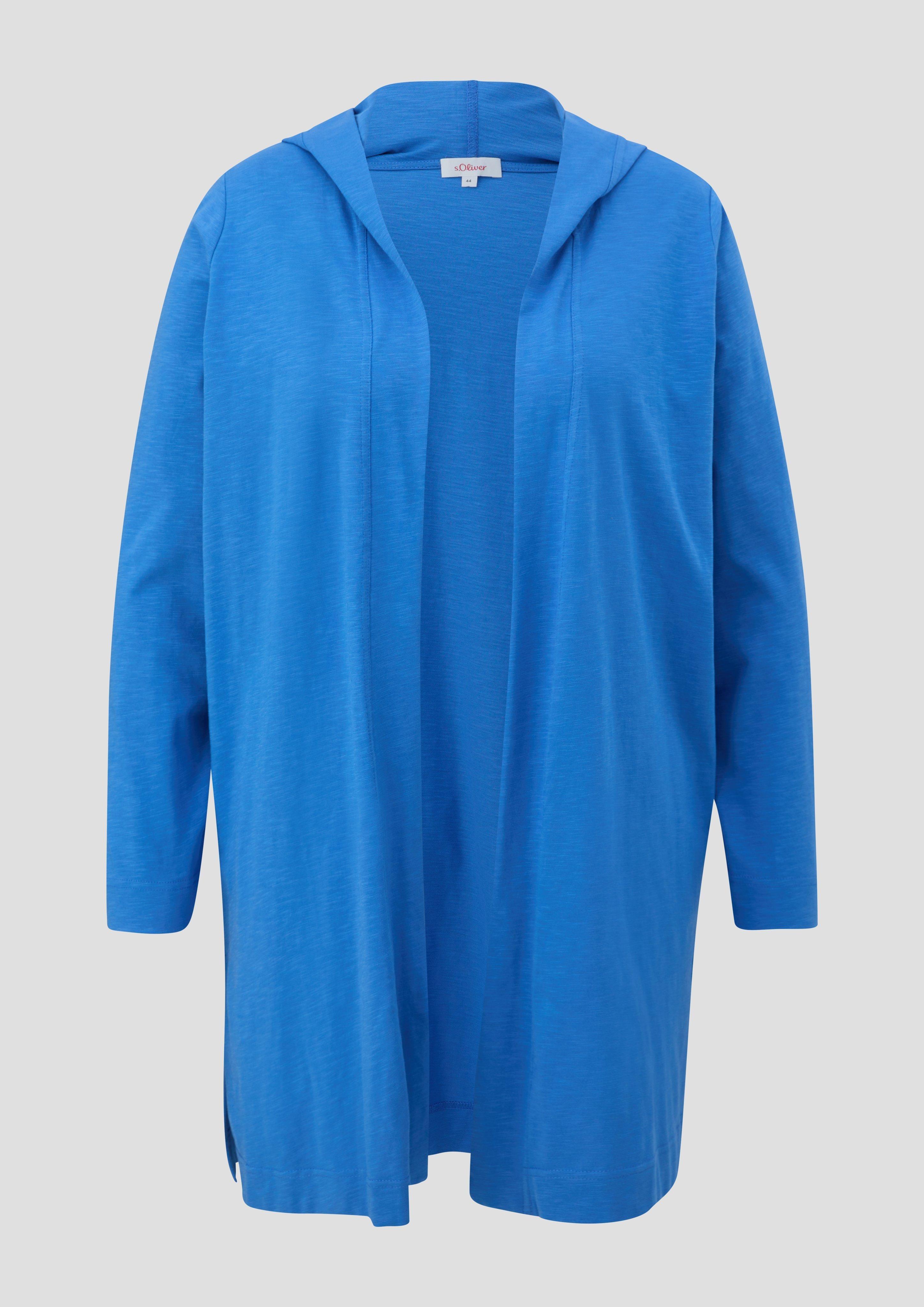 s.Oliver - Strickjacke mit Flammgarnstruktur, Damen, blau