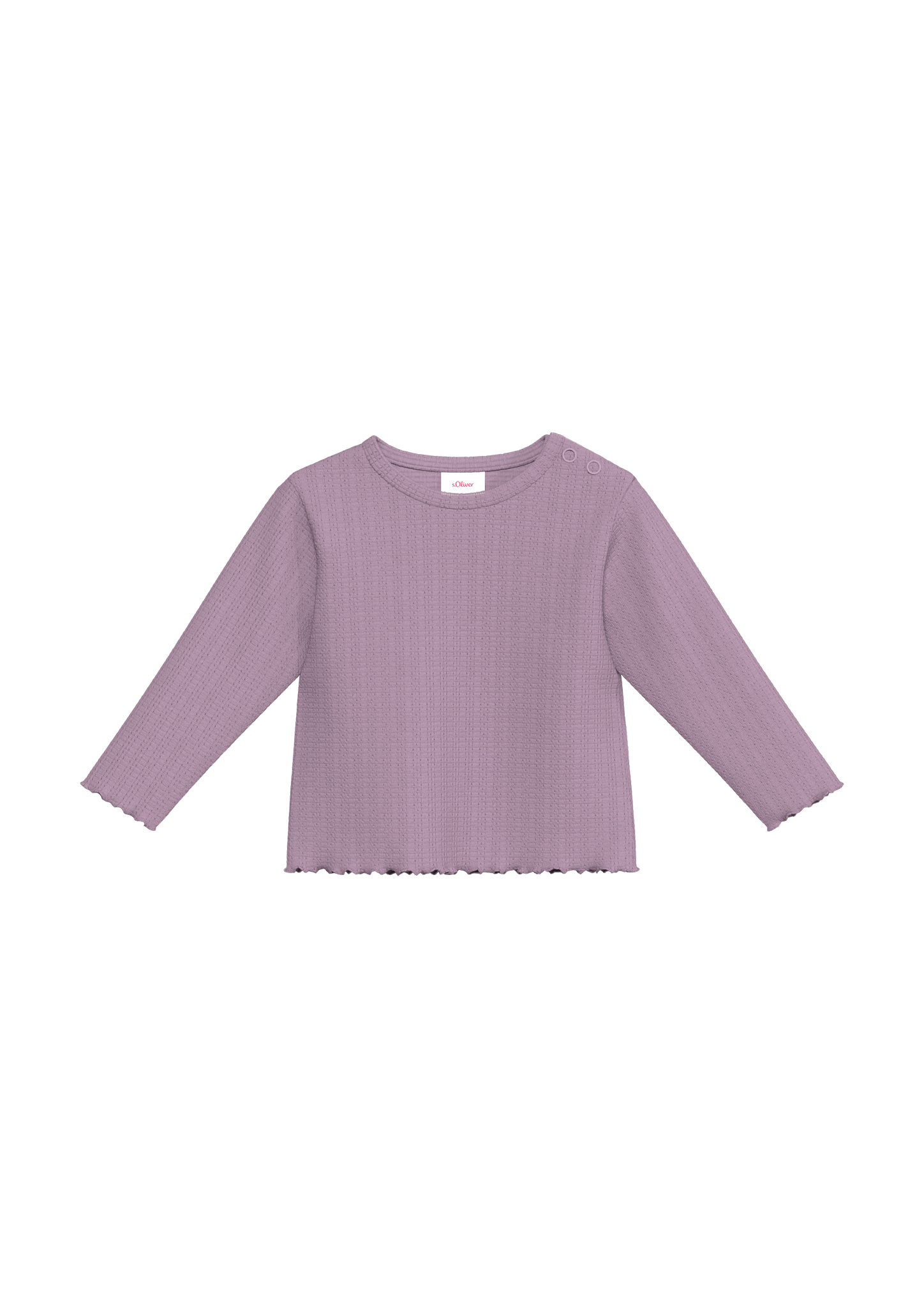 s.Oliver - Longsleeve mit Ajourmuster und Rollsaum, Babys, lila