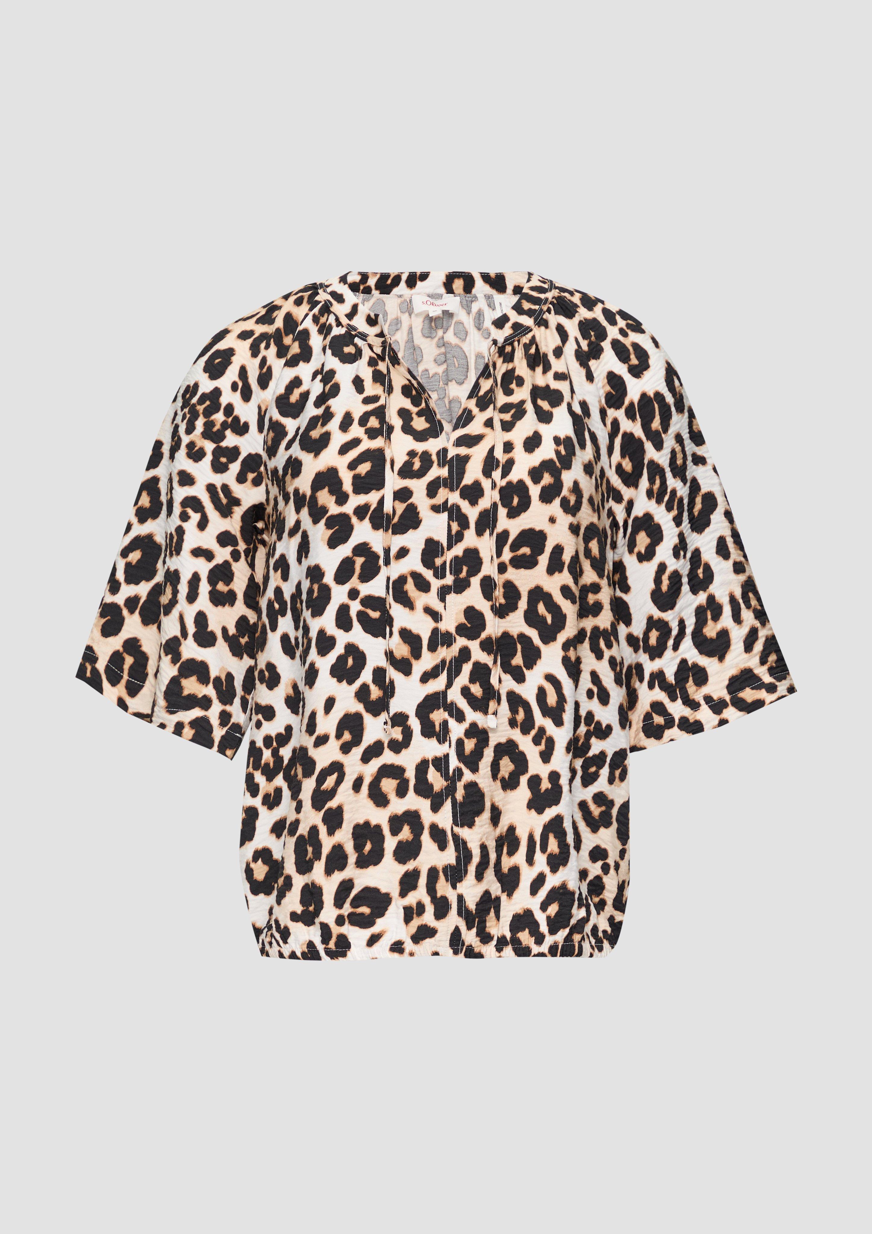 s.Oliver Strukturierte Bluse im O-Shape mit Raffdetails
