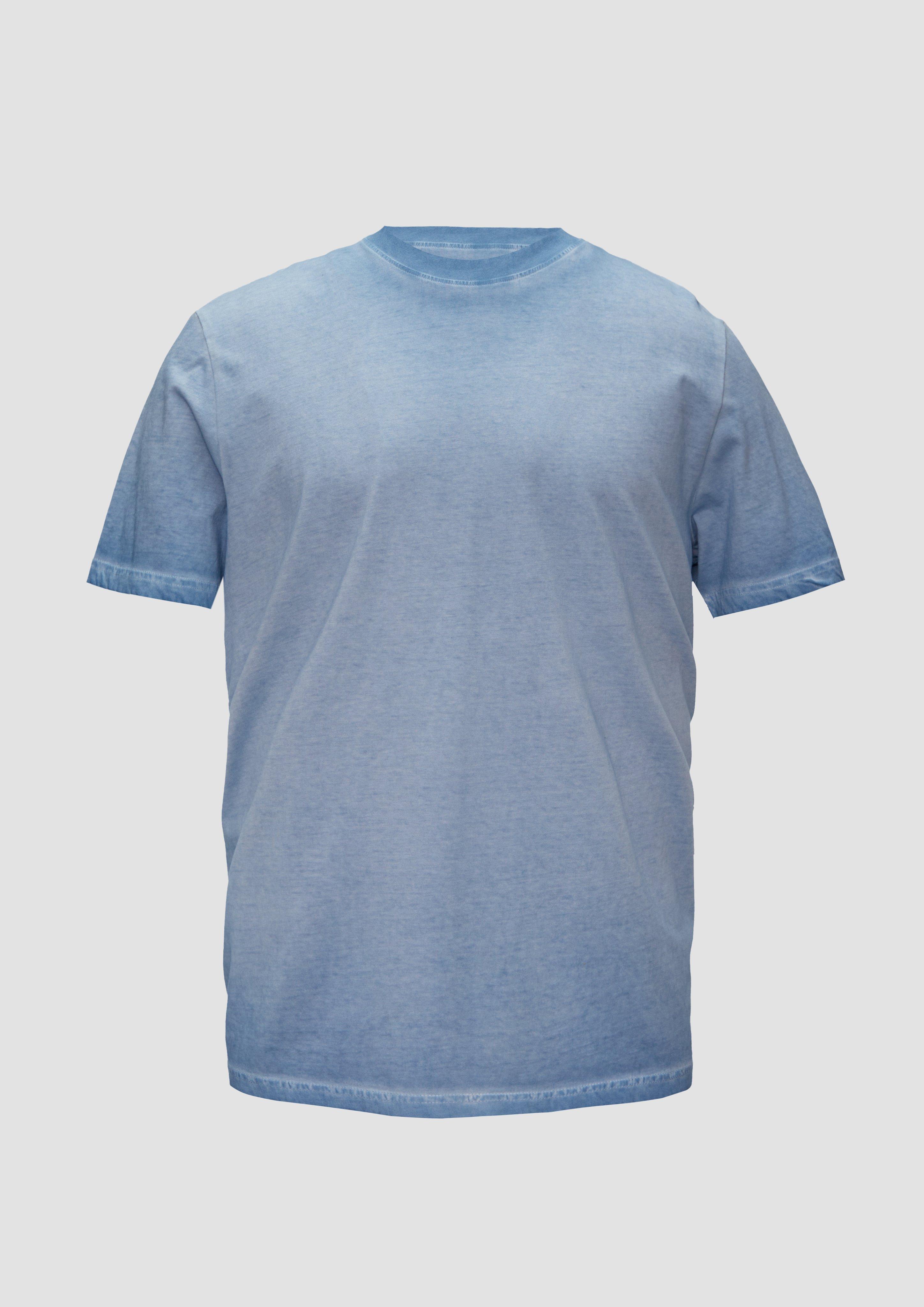 QS - Gewaschenes T-Shirt mit Rundhalsausschnitt, Herren, blau