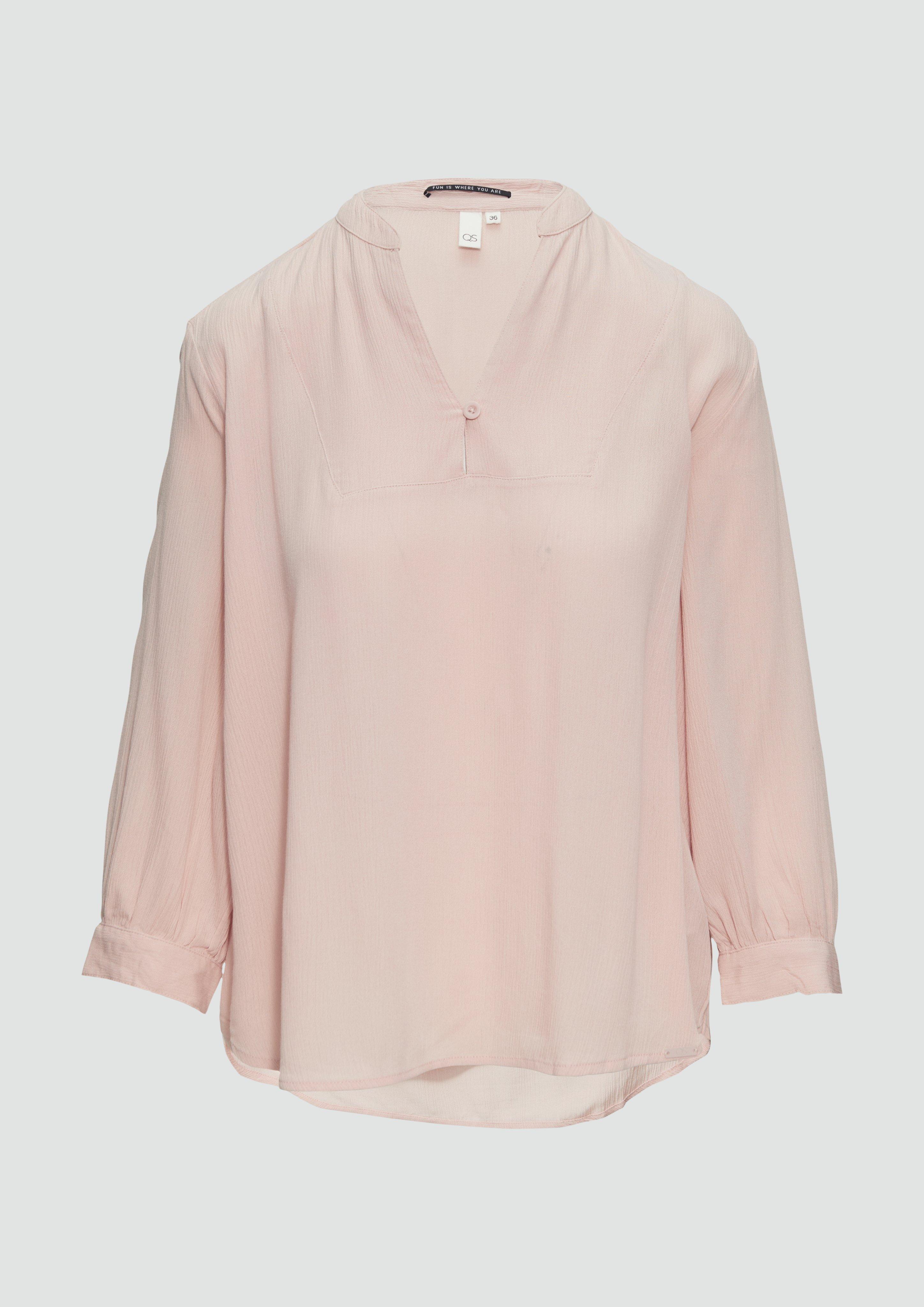 Thumbnail - QS - Viskose-Crêpe-Bluse mit 3/4 Arm, Damen, Rosa