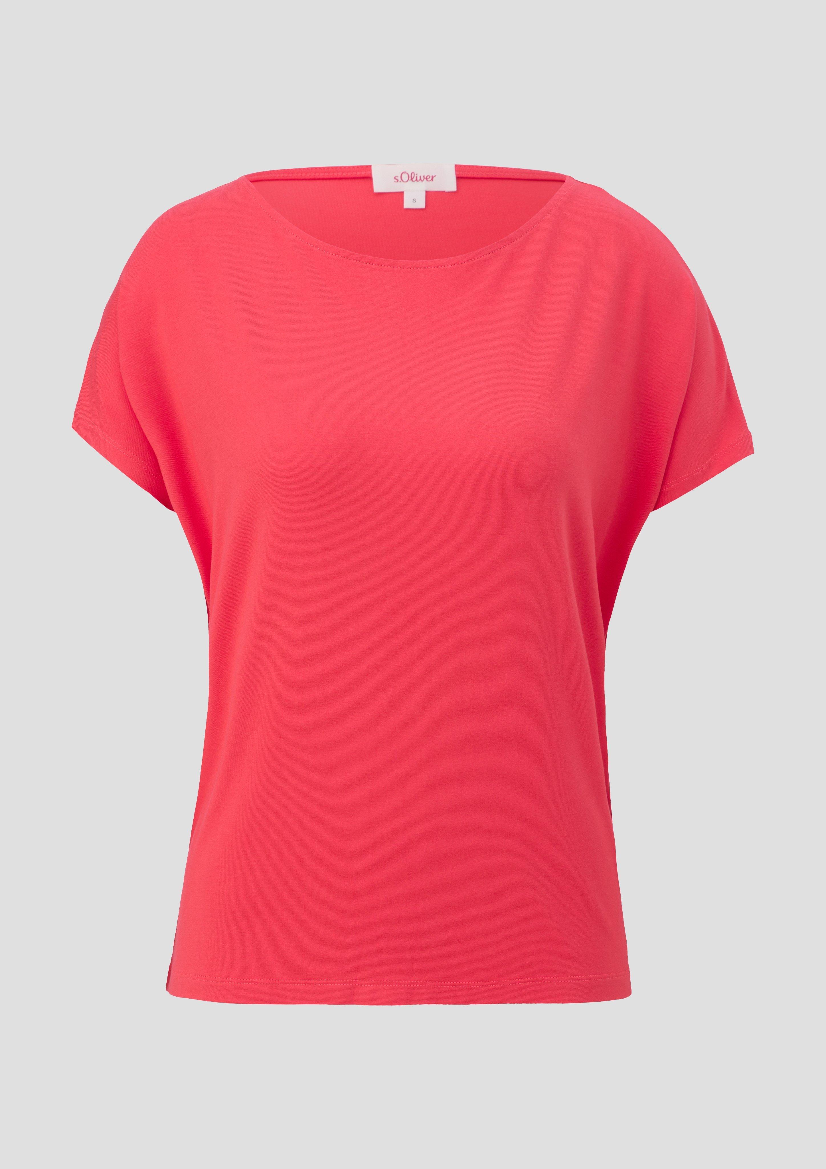 s.Oliver - T-Shirt aus Viskosestretch, Damen, Rosa