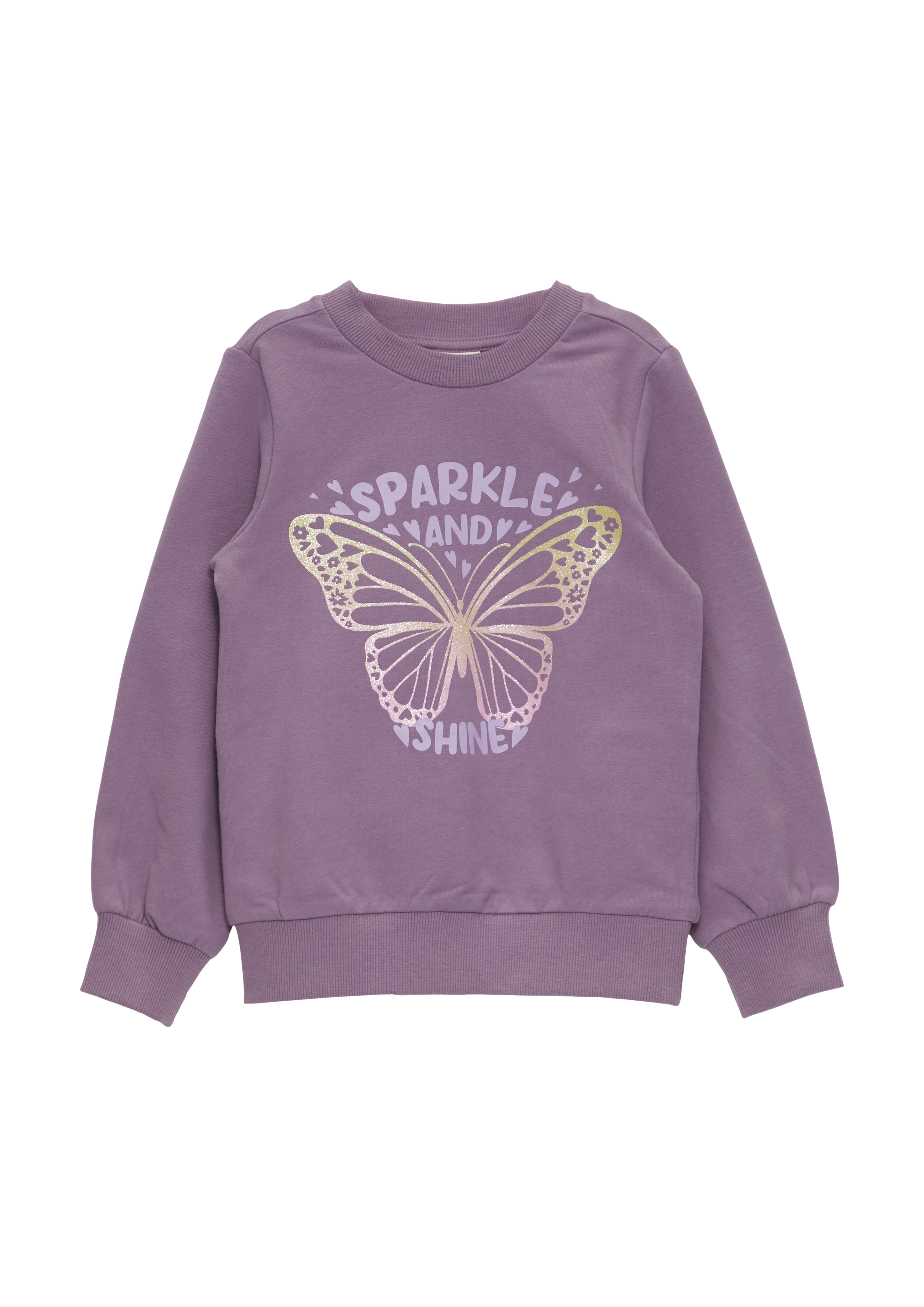 s.Oliver - Sweatshirt mit Glitzerprint, Kinder, lila