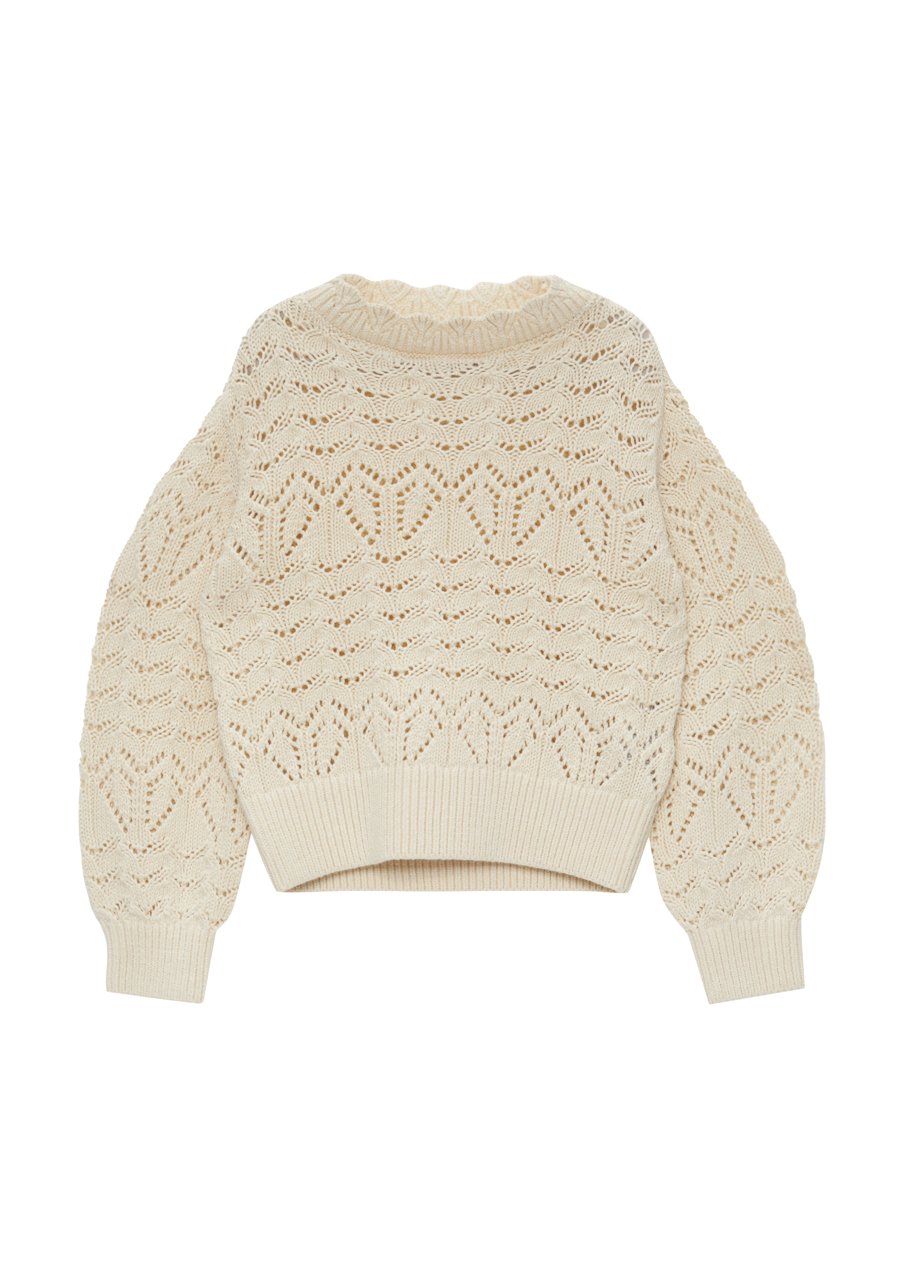 Thumbnail - s.Oliver - Loose-Fit-Pullover mit Ajour-Muster, Kinder, Beige