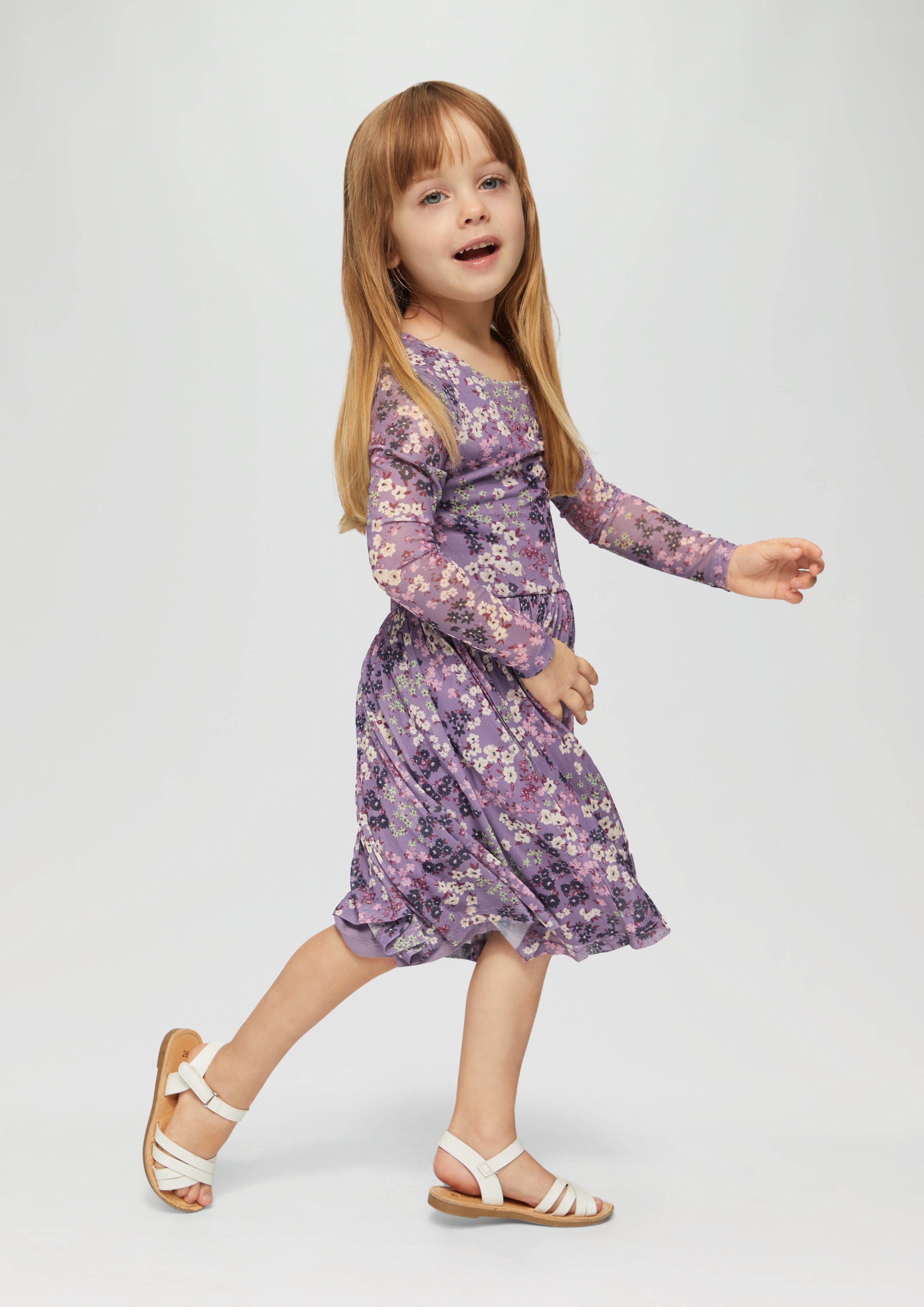 LOOSE FIT FLORAL LILAC SHORT SKIRT IN VISCOSE, CHILD LOOSE FIT FLORAL LILAC SHORT SKIRT IN VISCOSE, CHILD