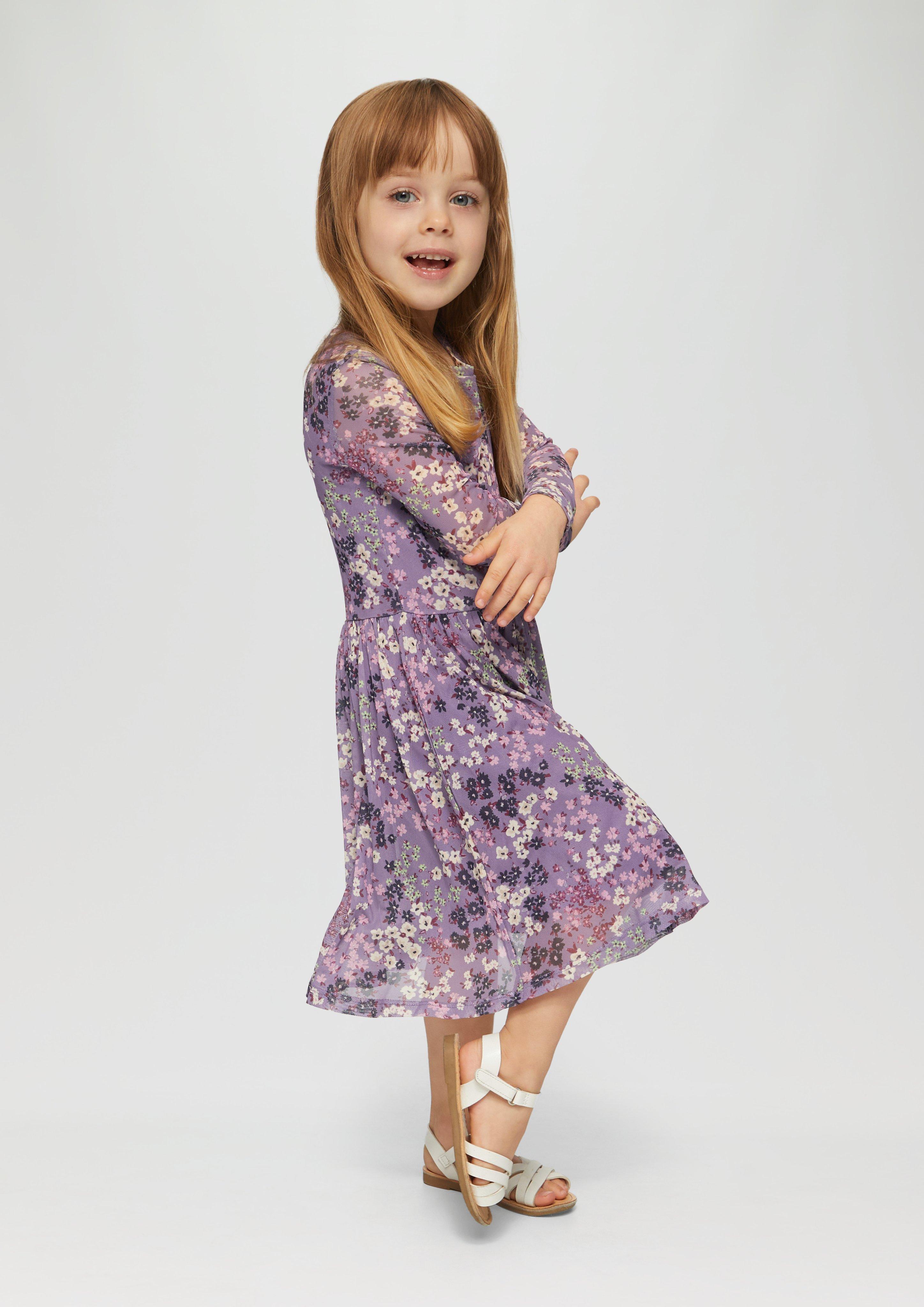 LOOSE FIT FLORAL LILAC SHORT SKIRT IN VISCOSE, CHILD LOOSE FIT FLORAL LILAC SHORT SKIRT IN VISCOSE, CHILD