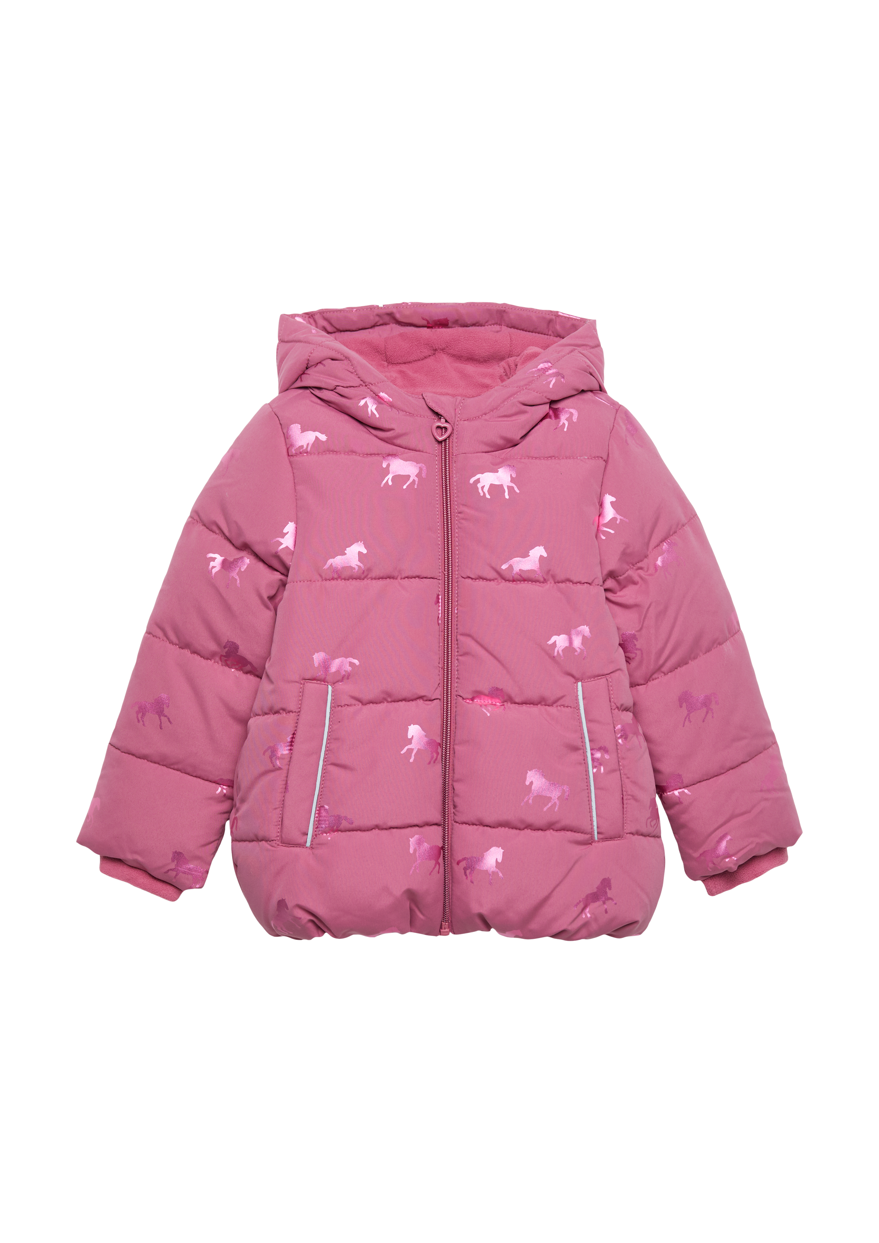 s.Oliver - Steppjacke mit schimmerndem Print und Fleecefutter, Kinder, Rosa