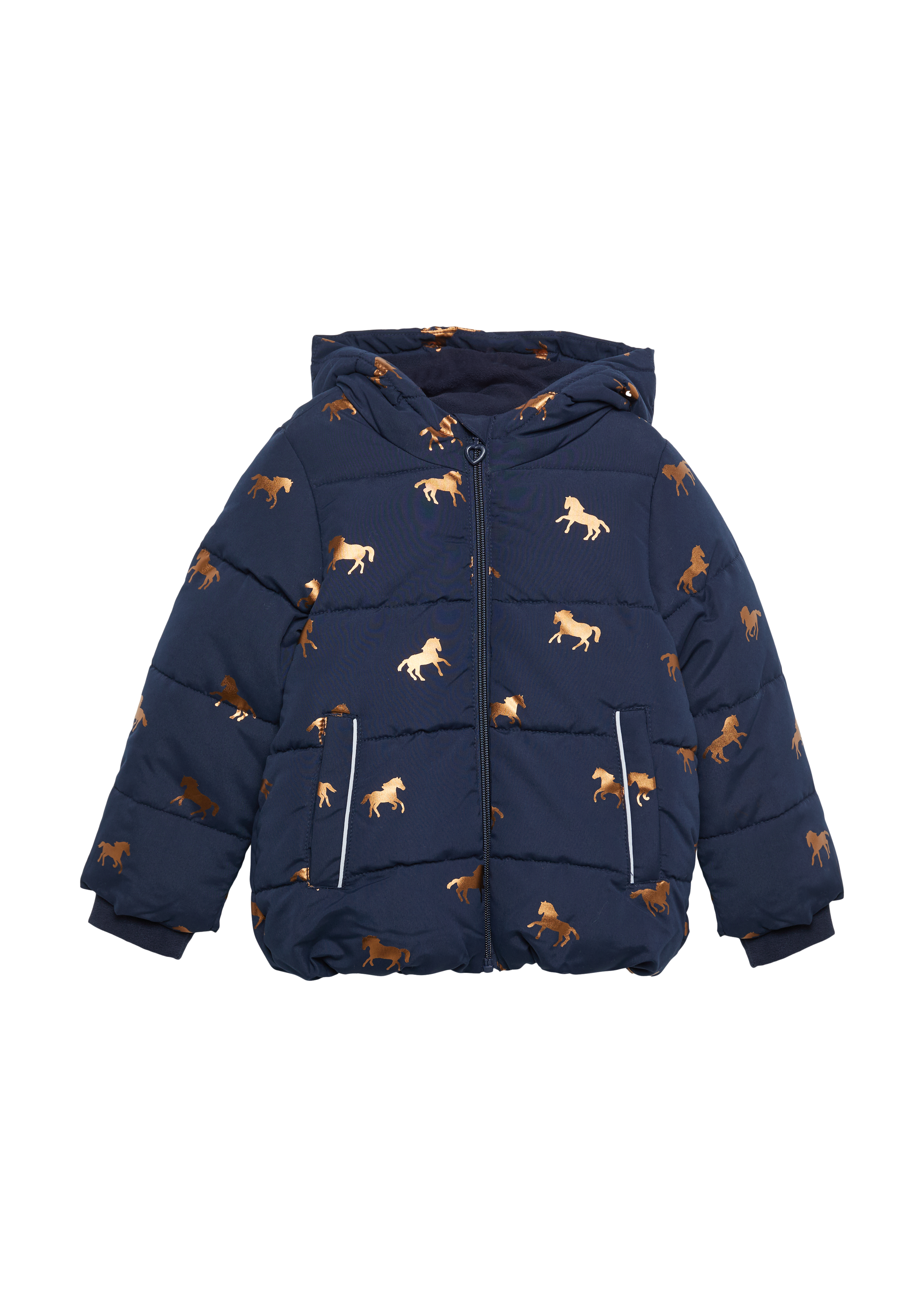 s.Oliver - Steppjacke mit schimmerndem Print und Fleecefutter, Kinder, blau