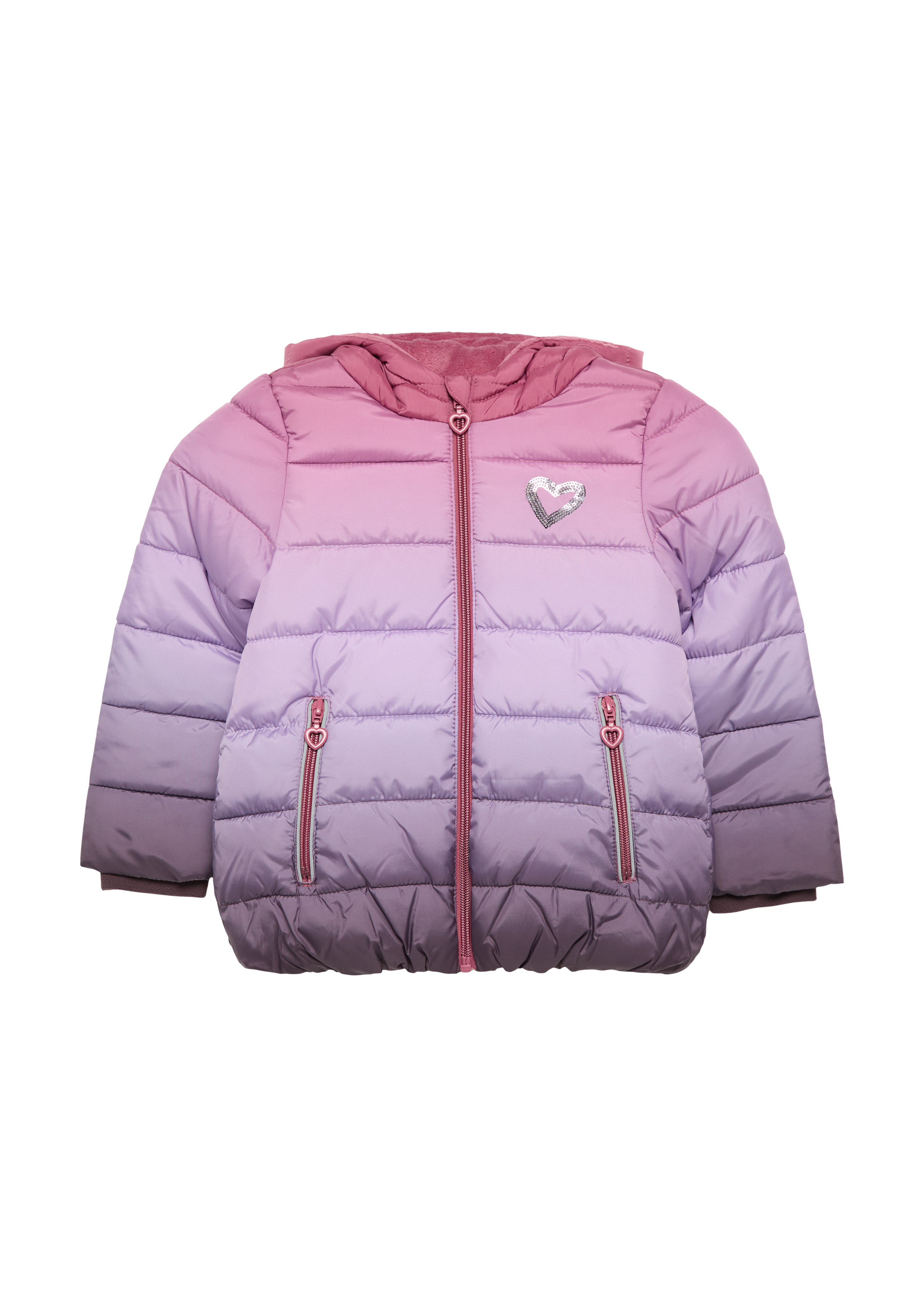 s.Oliver - Steppjacke mit Pailletten-Applikation und Fleecefutter, Kinder, mehrfarbig|pink