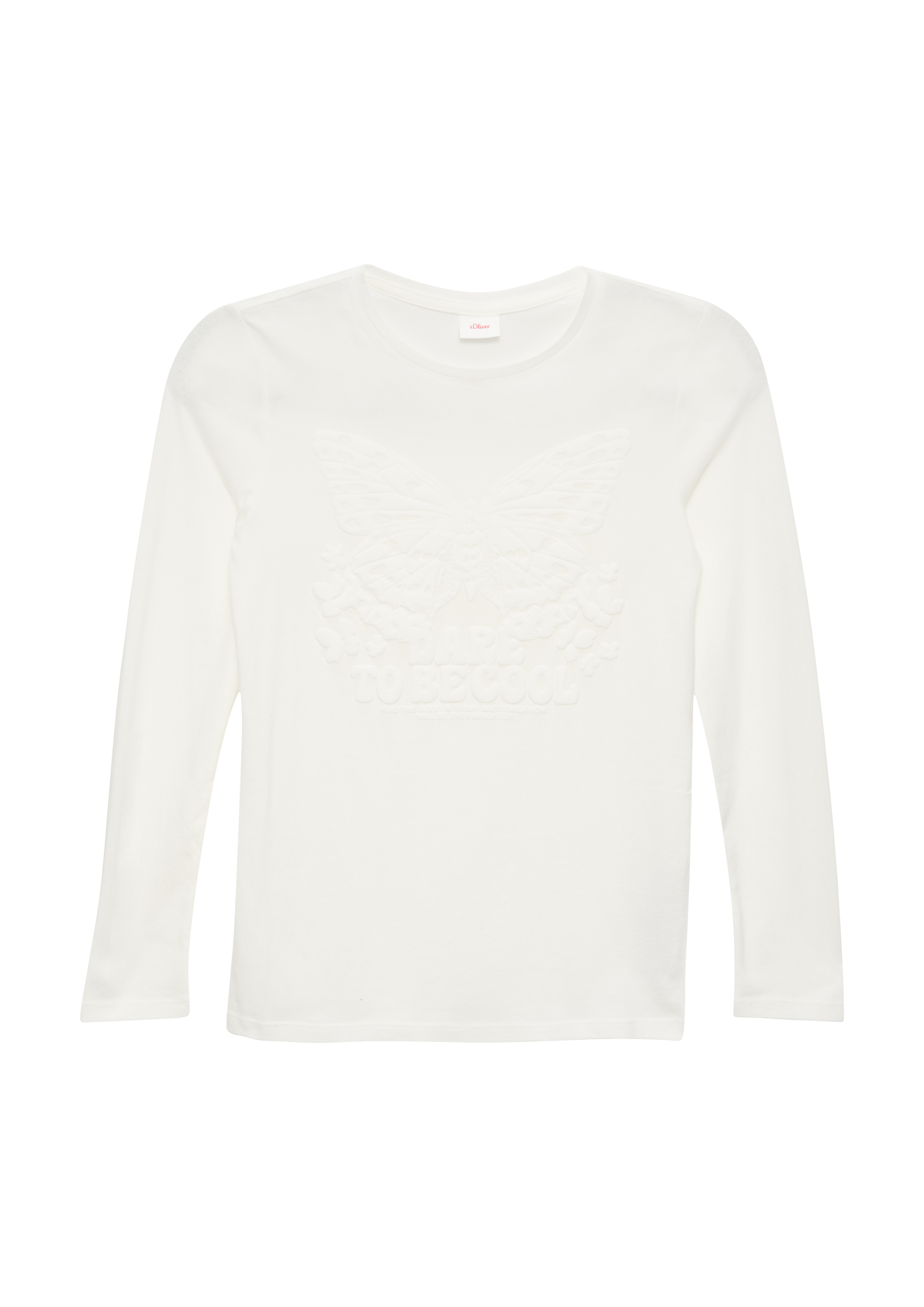 s.Oliver - Langarmshirt mit Foam-Print, Mädchen, creme