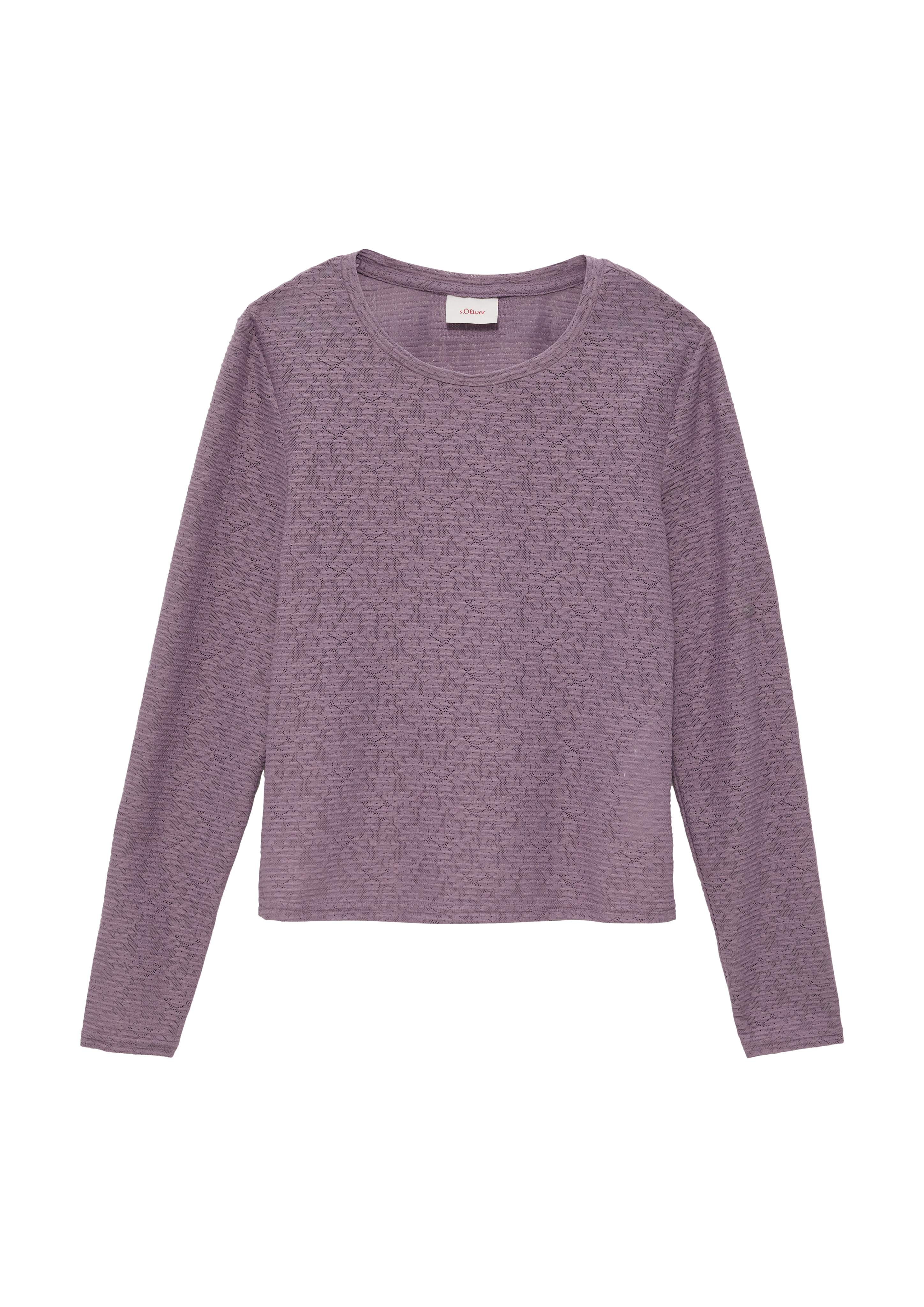 s.Oliver - Schmales Longsleeve aus elastischer Spitze, Mädchen, lila